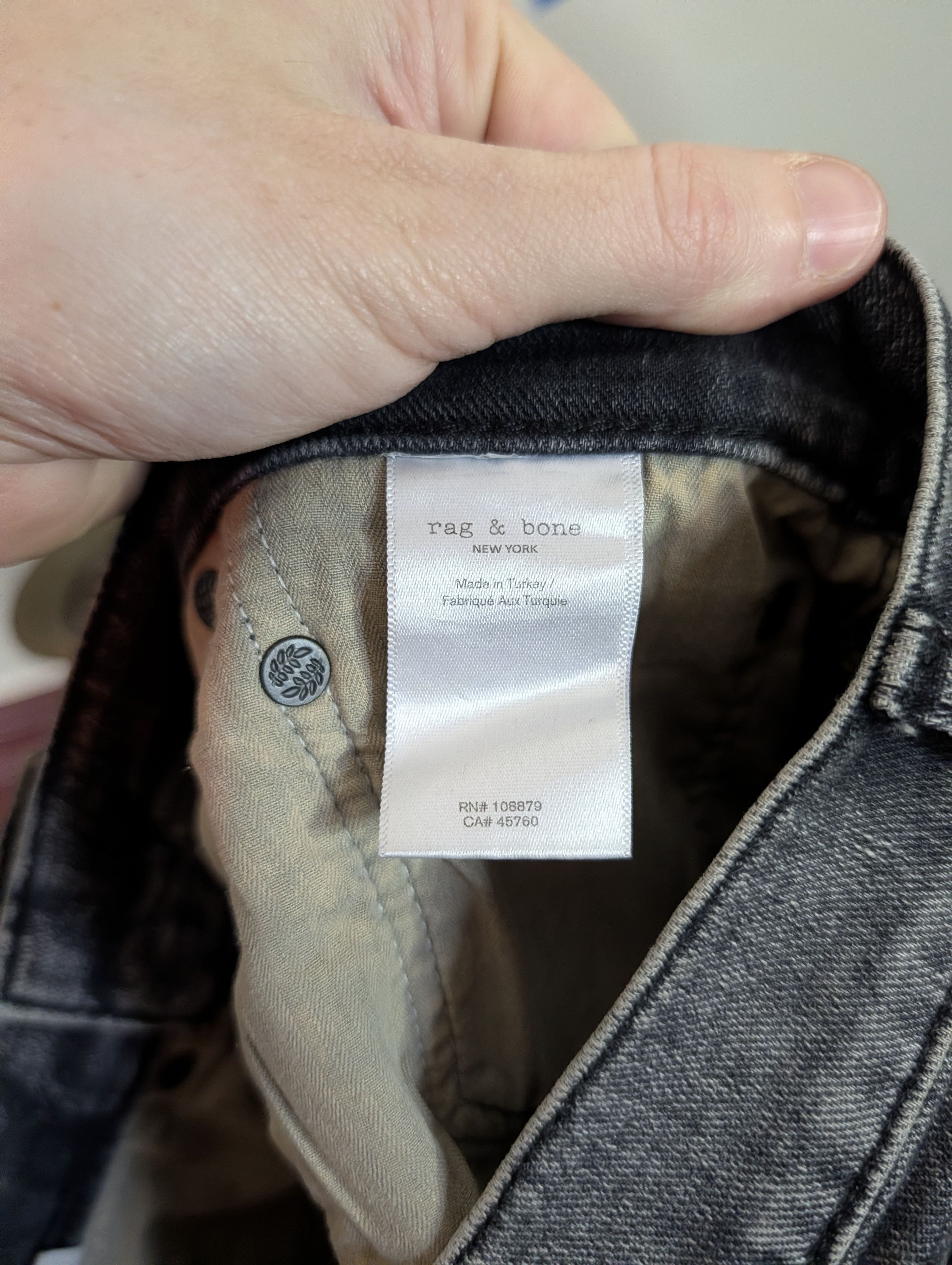 Rag & Bone Fit 1 Skinny gray stone wash denim jeans 30x32 Size US 30 / EU 46 - 9 Thumbnail