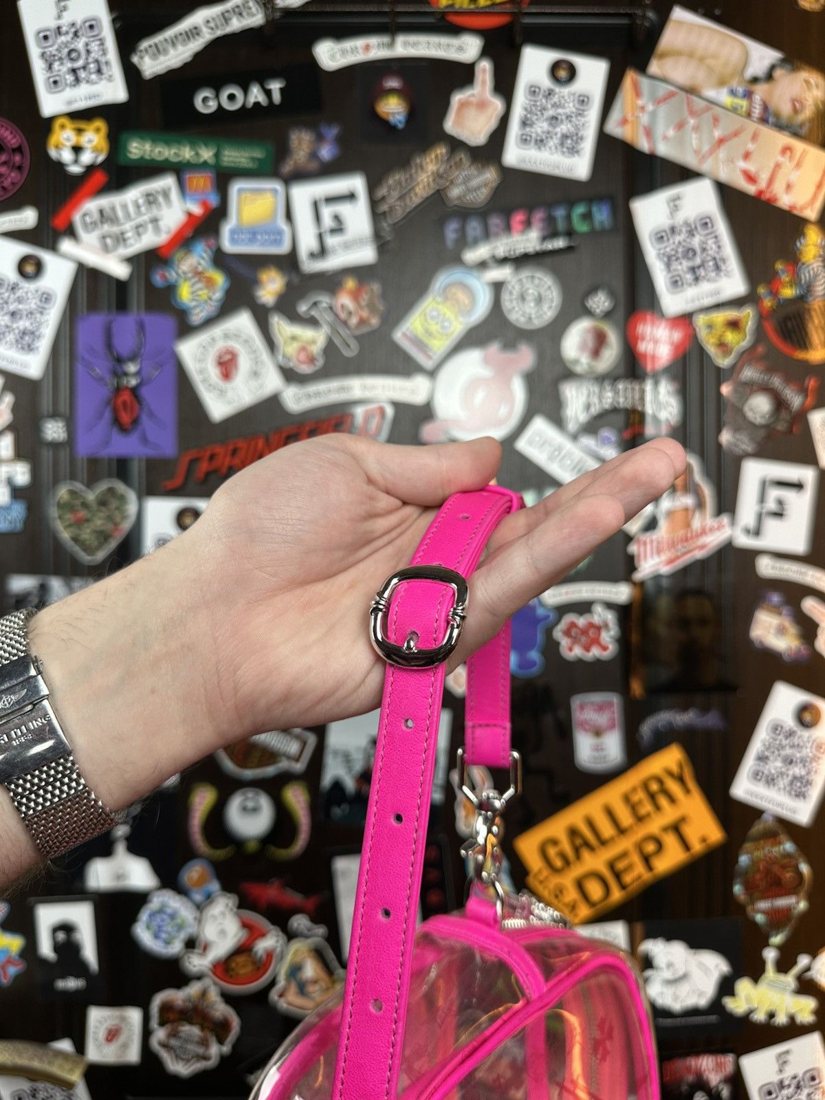 Chrome Hearts × Matty Boy Chrome Hearts Mini Taka Pink Vinyl Shoulder Bag Size ONE SIZE - 6 Thumbnail