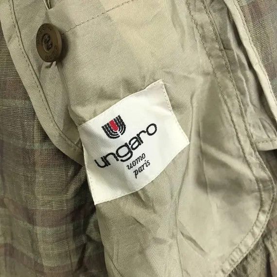 Ungaro Paris Vtg UNGARO UOMO PARIS Plaids Checks Striped 2 Button Blazer Size 46R - 4 Thumbnail