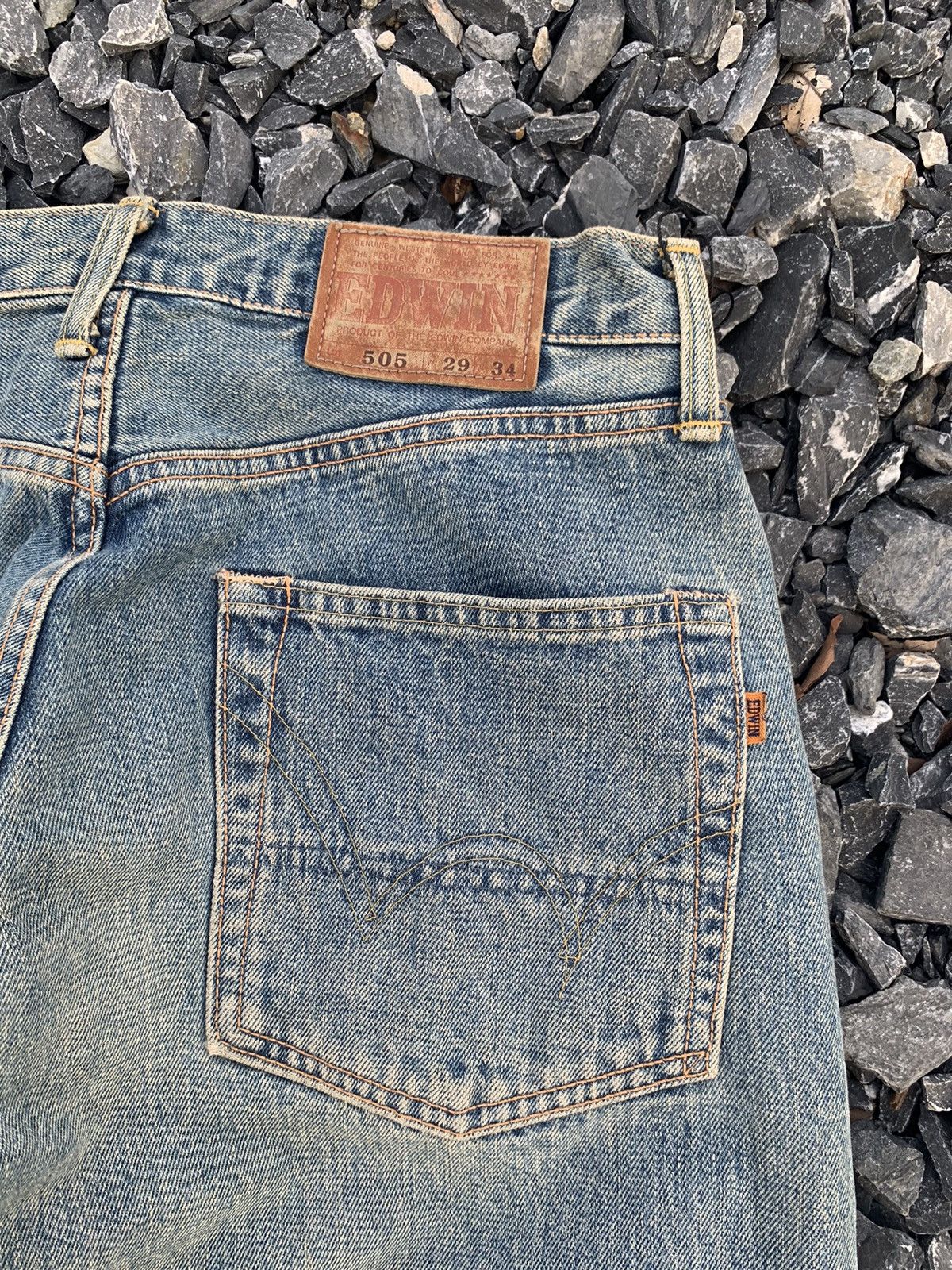 Kapital VINTAGE EDWIN 505 SELVEDGE BAGGY JAPANESE DISTRESSED DENIM Size US 29 - 15 Thumbnail