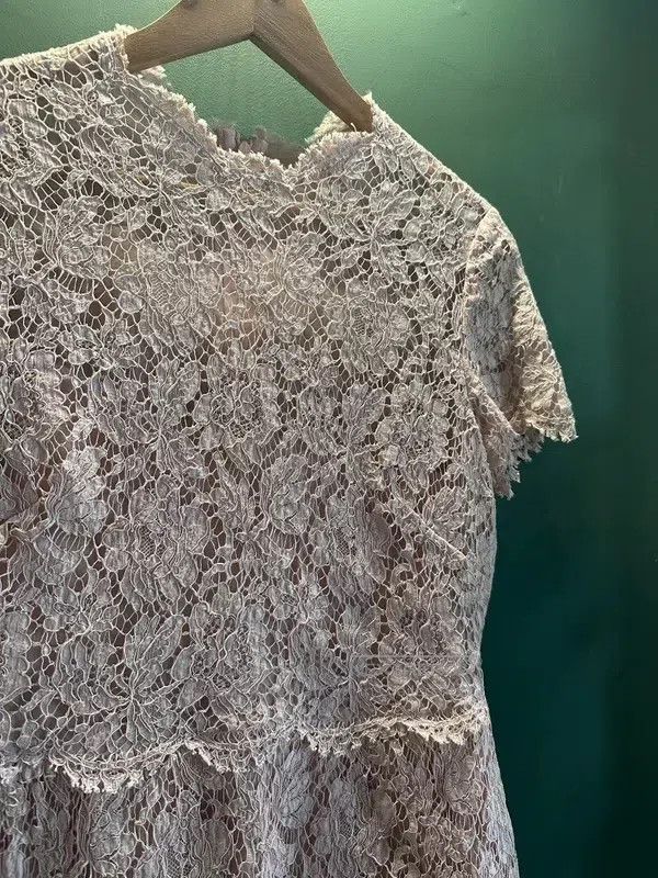 Valentino Valentino Classic pink lace short sleeve dress Size L / US 10 / IT 46 - 6 Thumbnail