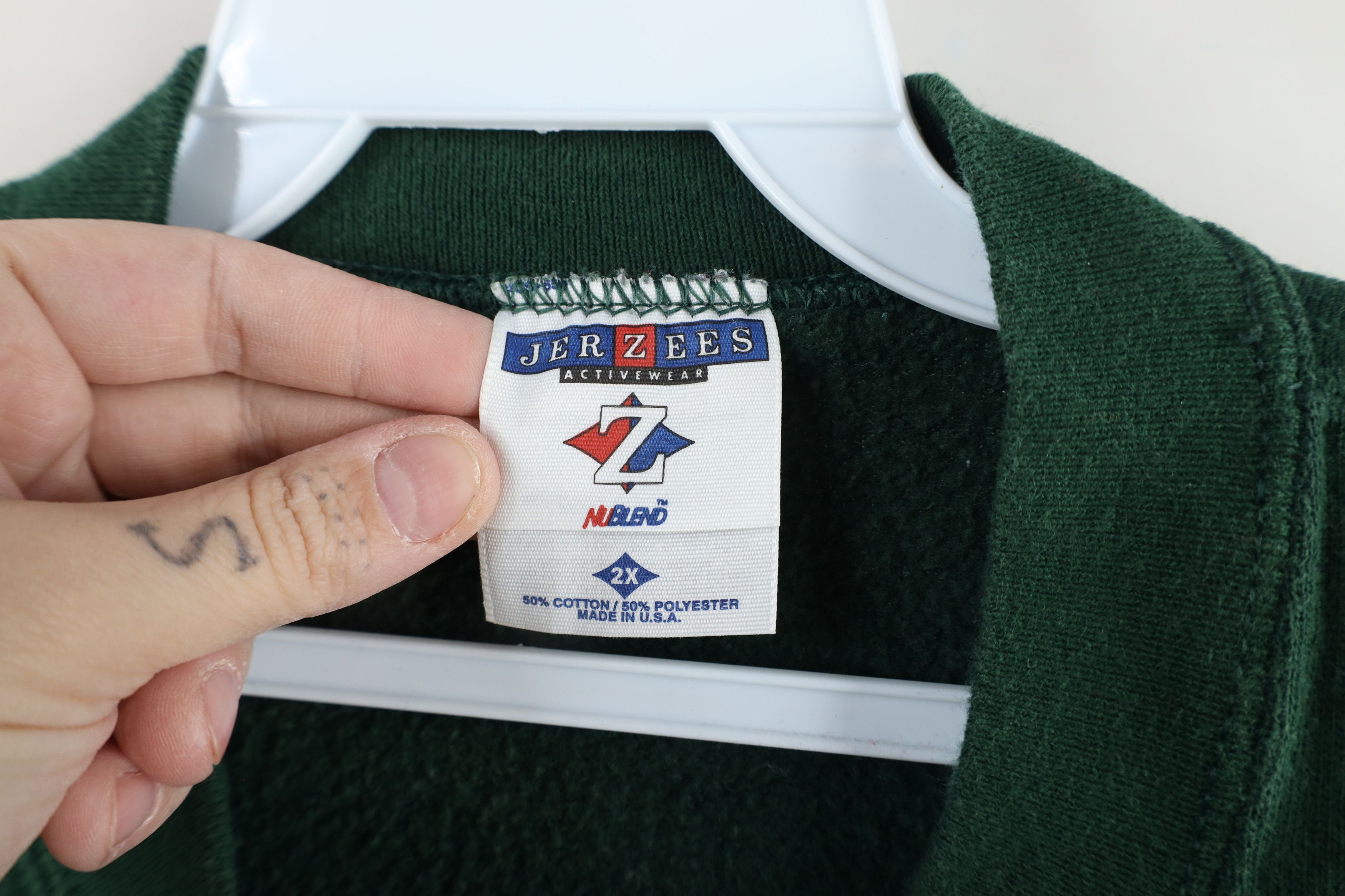 Vintage Vintage 90s Streetwear Crewneck Sweatshirt Hunter Green USA Size US XXL / EU 58 / 5 - 5 Thumbnail