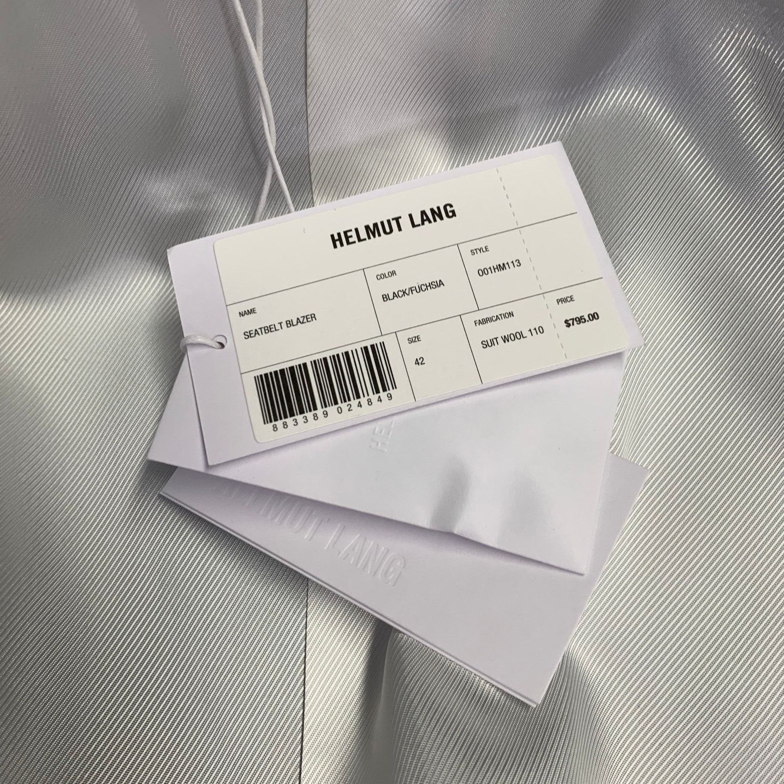 Helmut Lang HELMUT Black Wool Notch Lapel Seatbelt Suit Size 42R - 7 Thumbnail