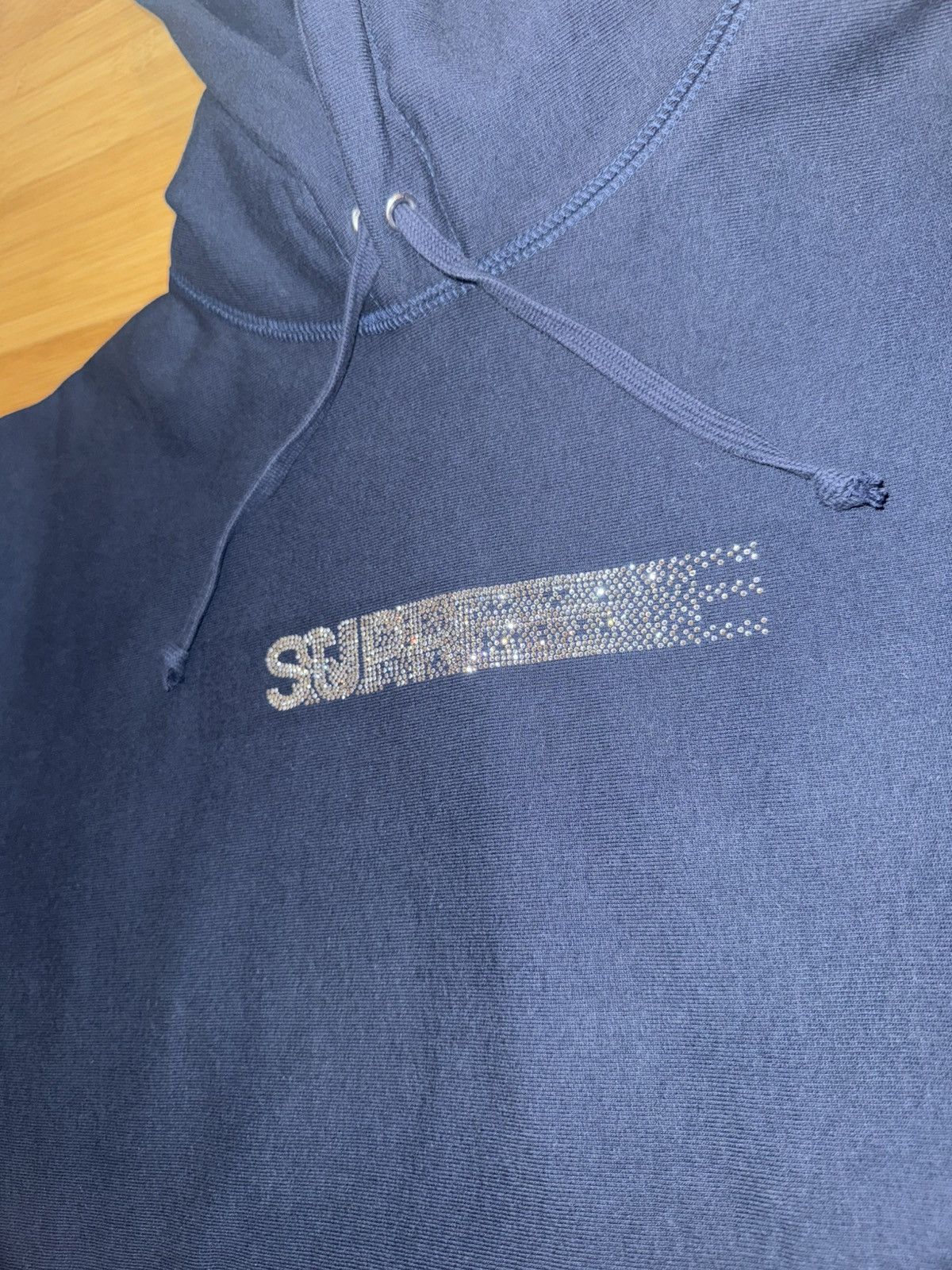 Supreme Supreme Swarovski Motion Logo Hoodie Navy (FW25) - Small Size US S / EU 44-46 / 1 - 7 Thumbnail