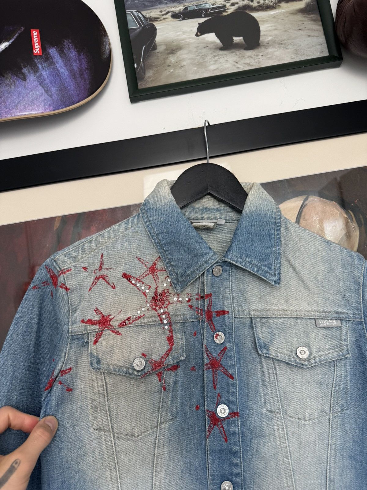Versace Versace Jeans Women Trucker Denim Jacket Designer Y2k Luxury Size S / US 4 / IT 40 - 2 Thumbnail