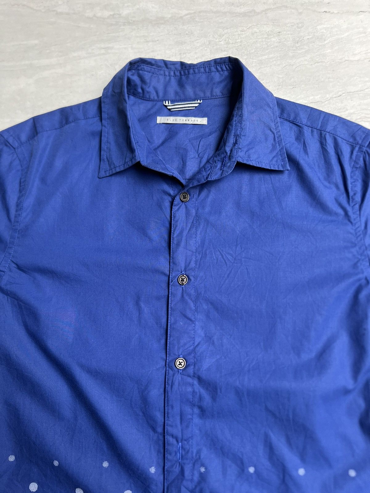 Tornado Mart BLUE TORNADO Polka Dot Motive Shirt Size US S / EU 44-46 / 1 - 3 Thumbnail