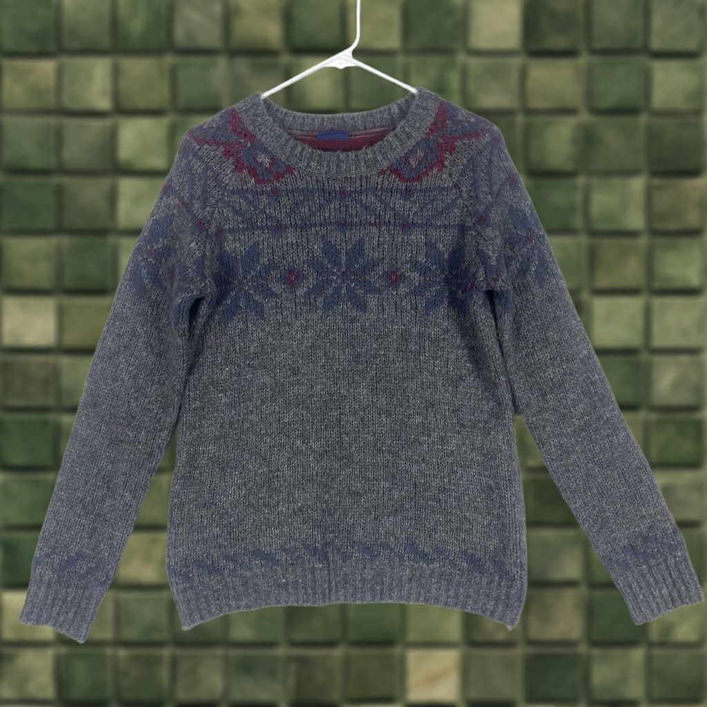 Vintage VINTAGE Le Tigre Sweater Fair Isle Wool Blend Crew Neck Women S Small Gray Christmas Holiday Winter Knit Pullover Modern Casual Size S / US 4 / IT 40 - 1 Thumbnail