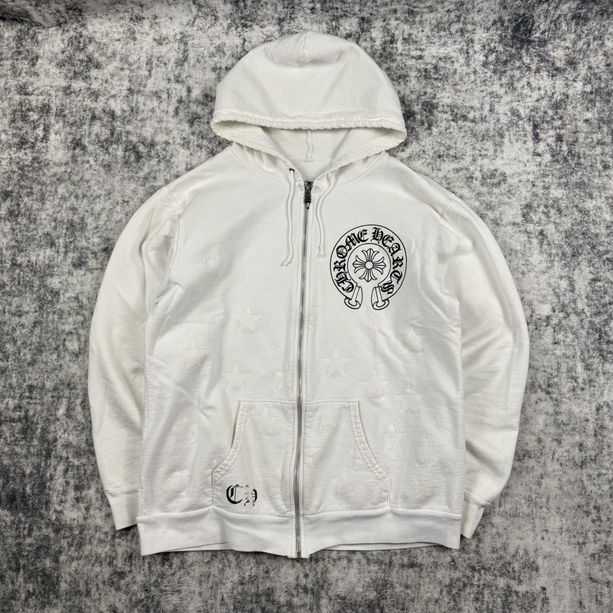 Chrome Hearts Chrome Hearts Vintage Horseshoe ‘White’ Zip Hoodie Size US L / EU 52-54 / 3 - 1 Thumbnail