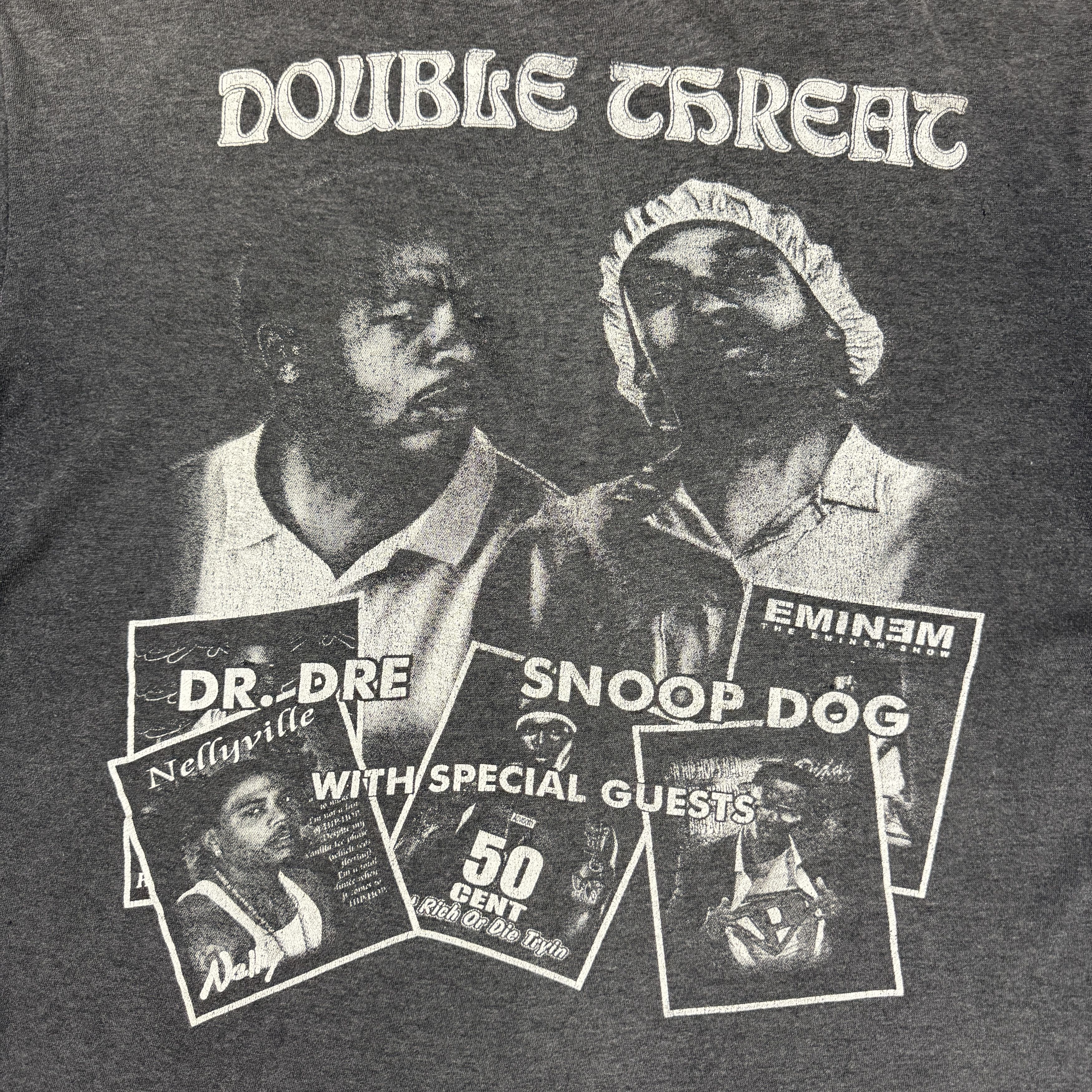 Vintage Vintage Early 2000s Double Threat Rap Tee Shirt Snoop Dogg Size US XL / EU 56 / 4 - 5 Thumbnail