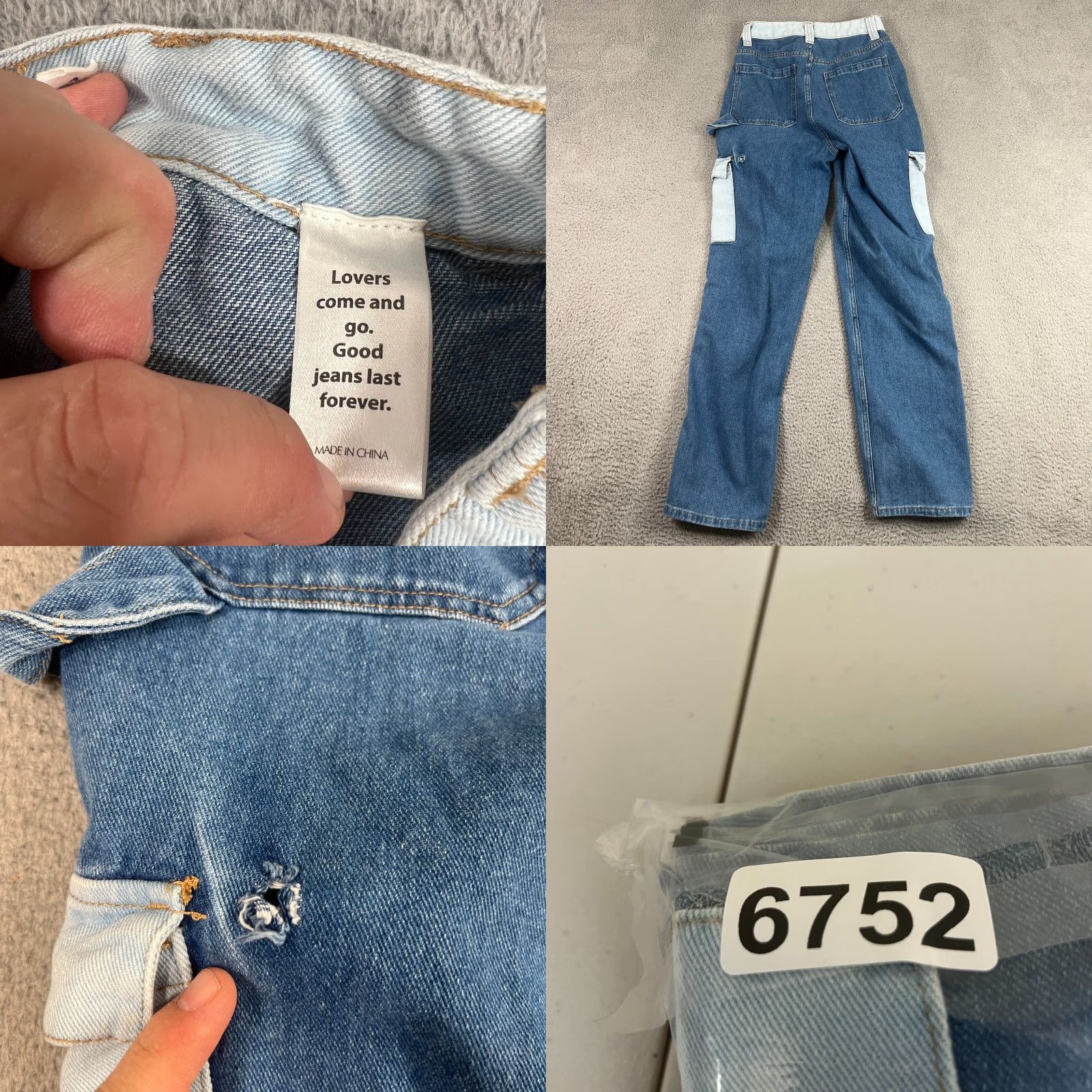 Pacsun Pacsun 90s Boyfriend Carpenter Jeans Womens 28 Blue High Rise Baggy Denim Cargo Size 28" / US 6 / IT 42 - 8 Thumbnail