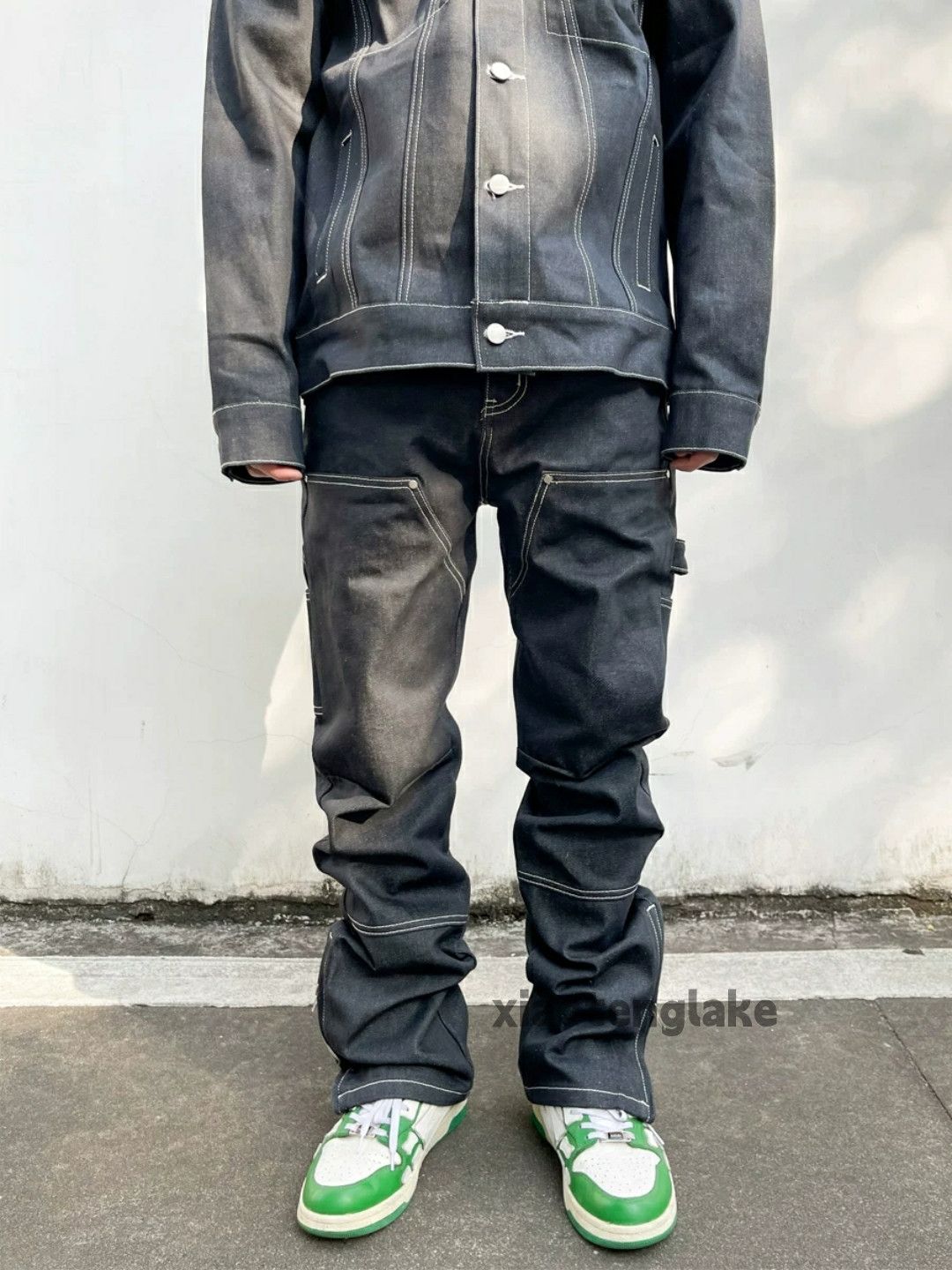 Designer × Japanese Brand × Vintage utility skate hiphop zipper flared carpenter cargo jeans Size US 36 / EU 52 - 1 Thumbnail