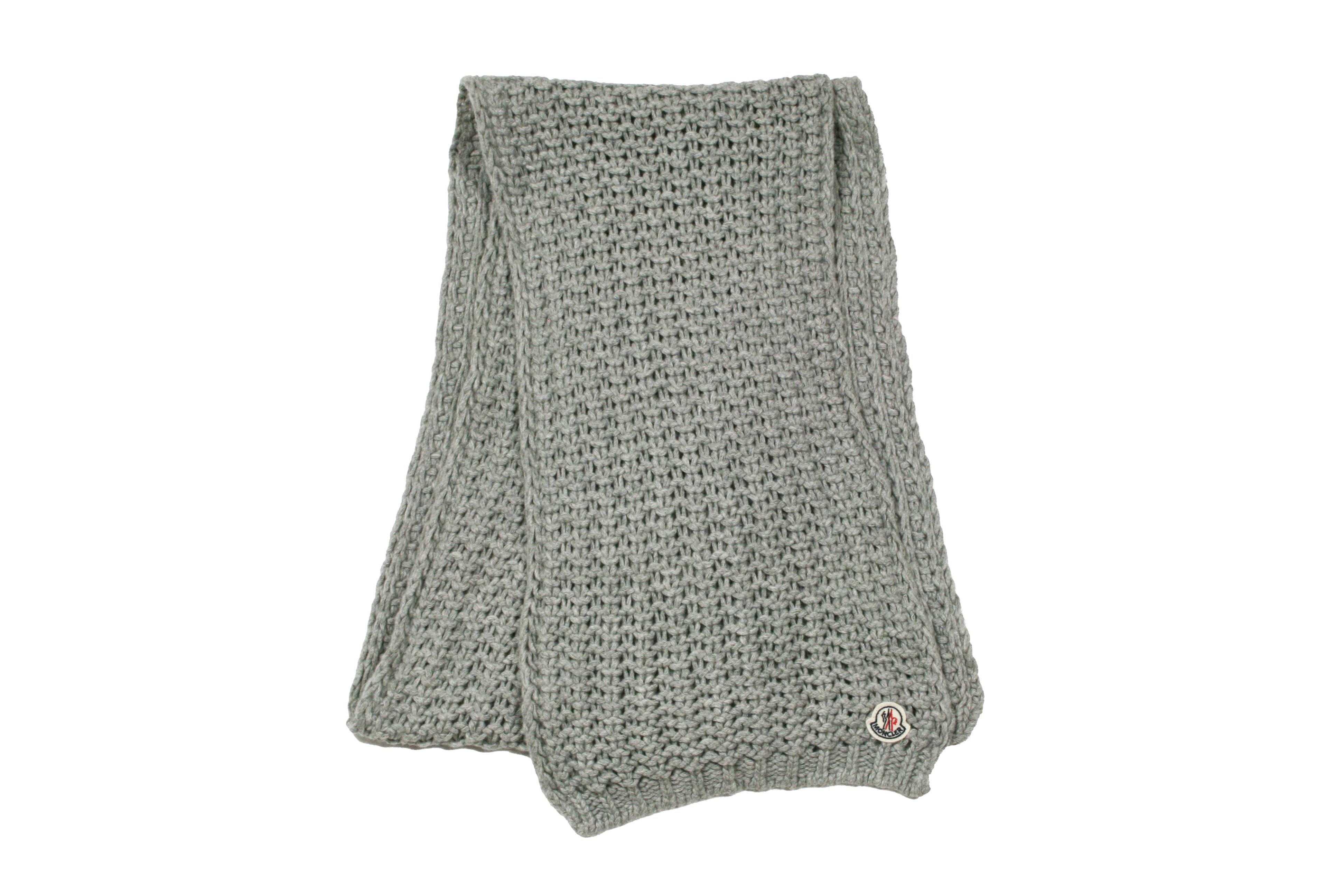 Moncler Logo Wool Knit Scarf Size ONE SIZE - 1 Thumbnail