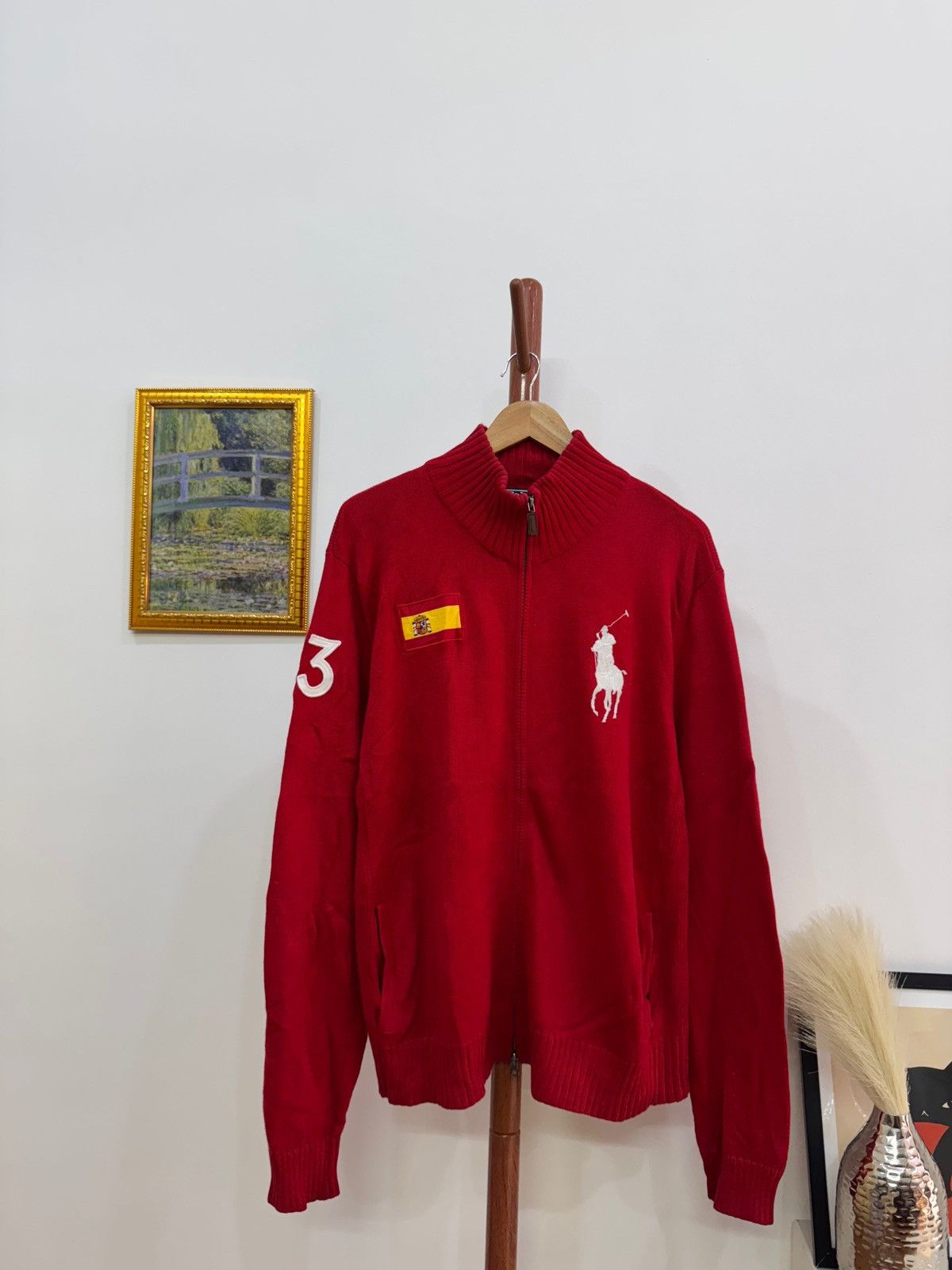 Polo Ralph Lauren × Vintage Ralph Lauren Spain '43' Zip Up Chunky Knit Jumper (XL) Size US XL / EU 56 / 4 - 5 Thumbnail