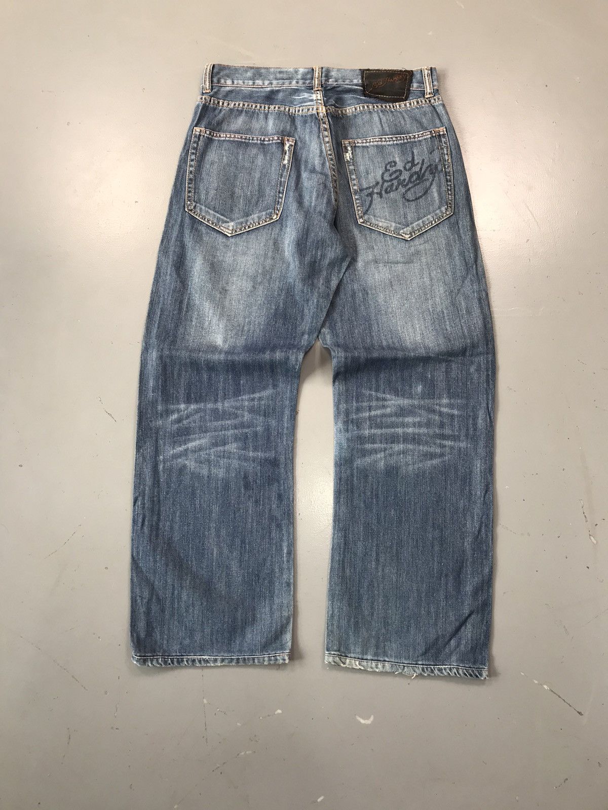 Christian Audigier × Ed Hardy × Vintage Vintage Edhardy skull embroidered denim Size US 33 - 9 Thumbnail
