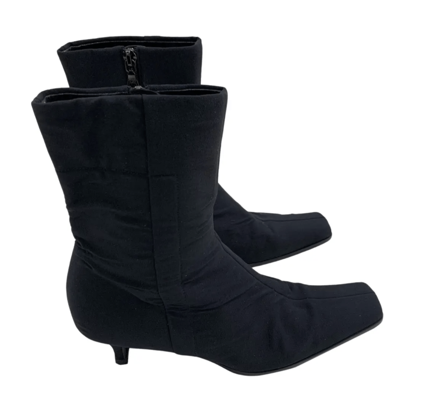 Prada 90s Neoprene Square Toe Ankle Boots Size US 5.5 / IT 35.5 - 3 Thumbnail