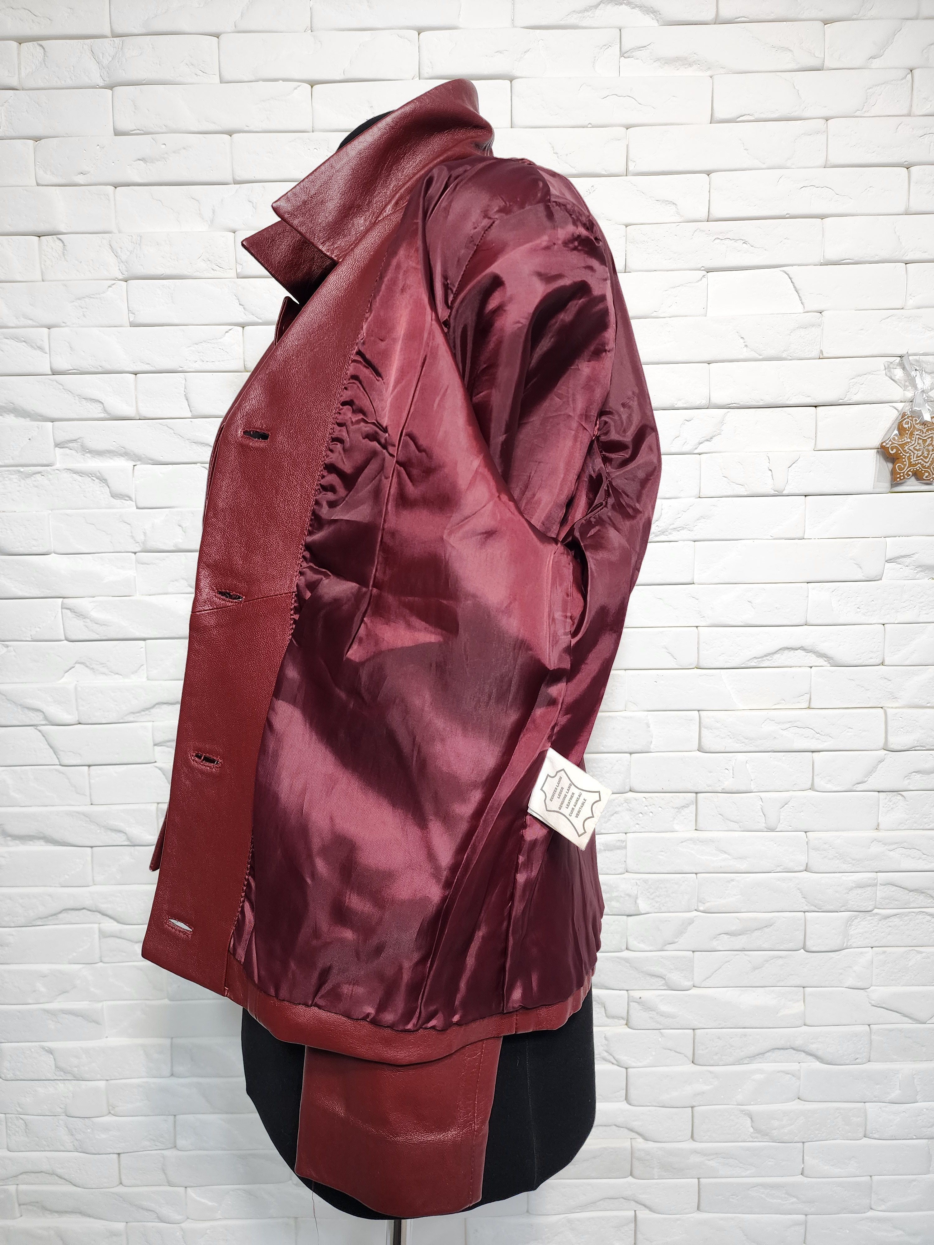 Other Red Leather Jacket: Women's Button-Up Blazer Size L / US 10 / IT 46 - 10 Thumbnail