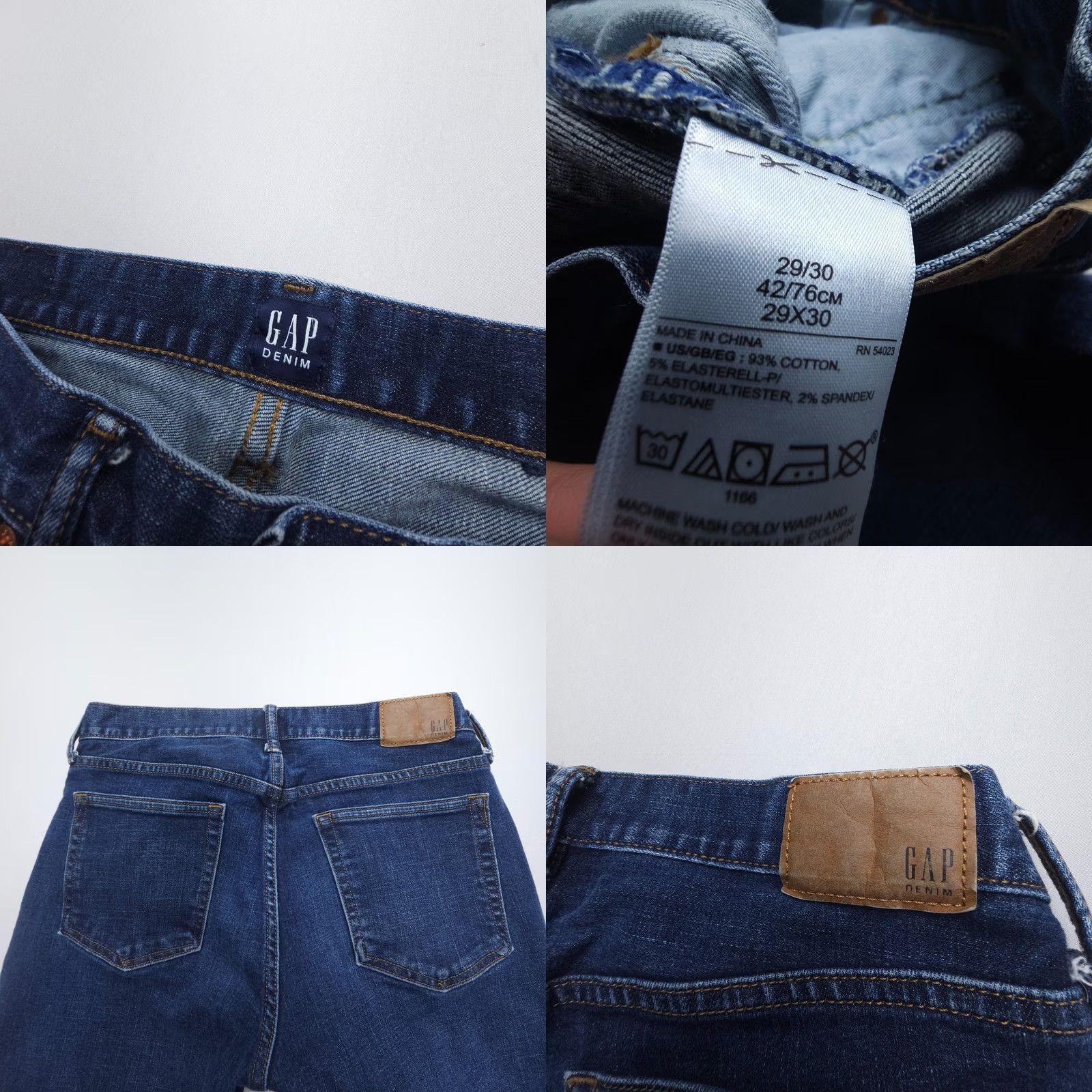 Gap Gap Jeans Mens Slim Straight 29x30 Dark Blue Denim Cotton Stretch 5-Pocket USA 1969 Regular Boys? Size US 29 - 8 Thumbnail
