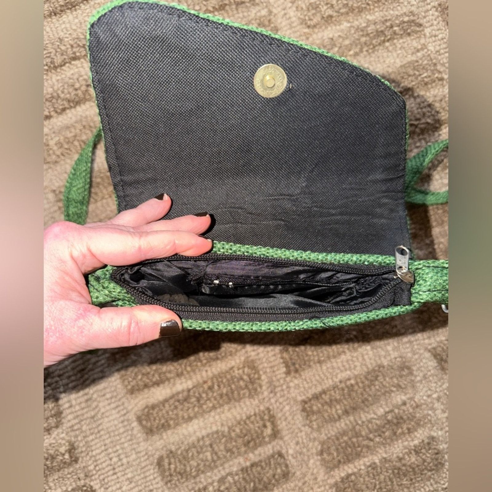 Handmade Green Crossbody Bag Size ONE SIZE - 5 Thumbnail