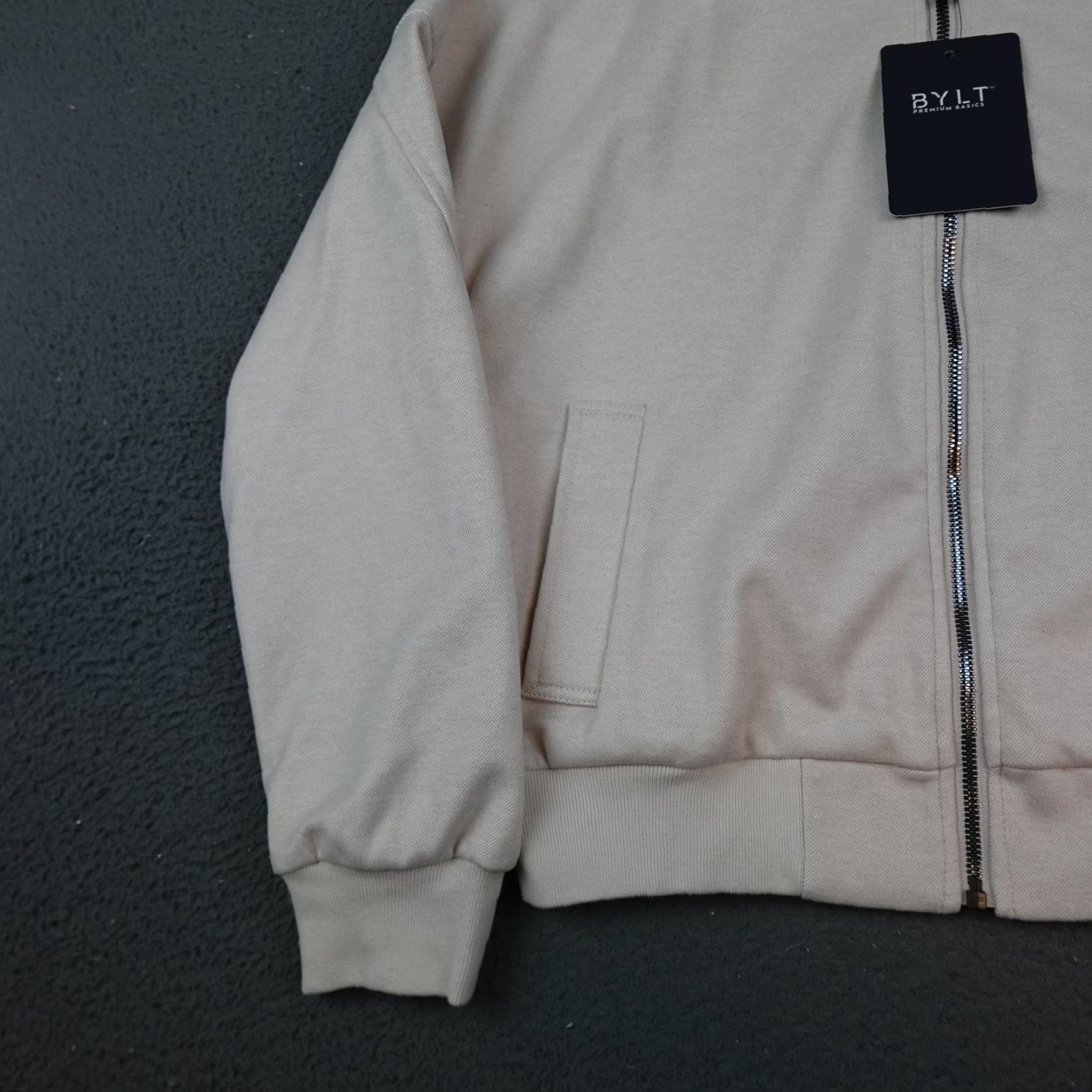 Asics BYLT Premium Basics Coastal Bomber Jacket Womens XS Beige Heathered Shell Zip Jacket Size XS / US 0-2 / IT 36-38 - 3 Thumbnail