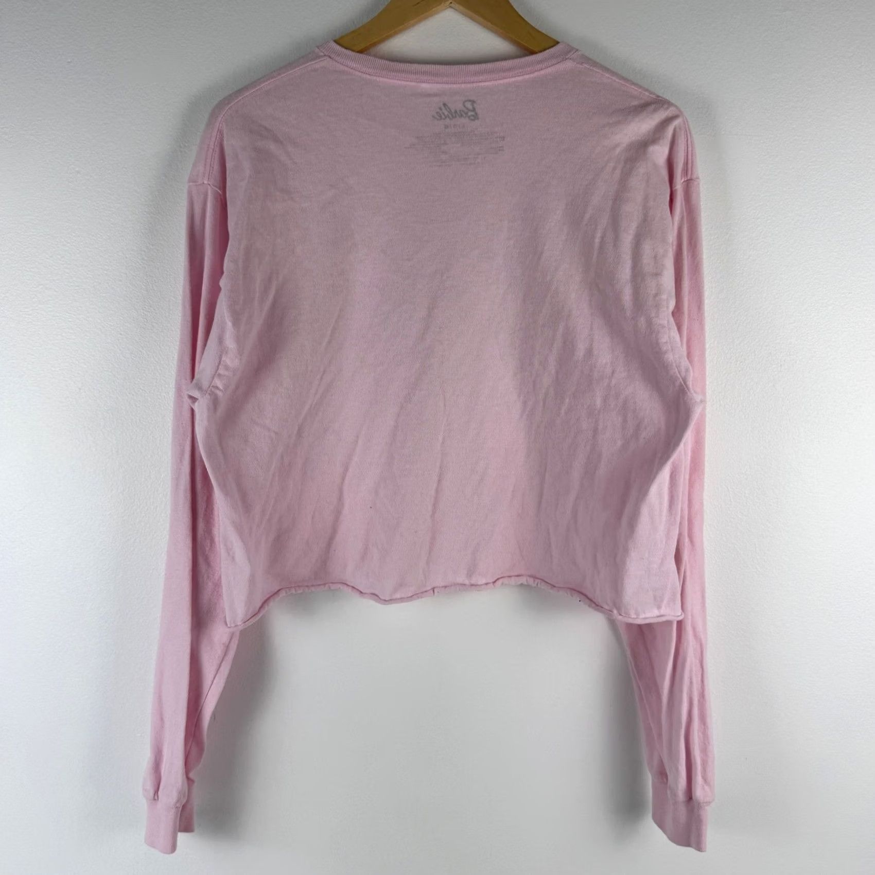 Forever 21 Forever 21 Barbie Pink Cropped Long Sleeve Graphic T-Shirt Cotton Retro L Size L / US 10 / IT 46 - 2 Thumbnail