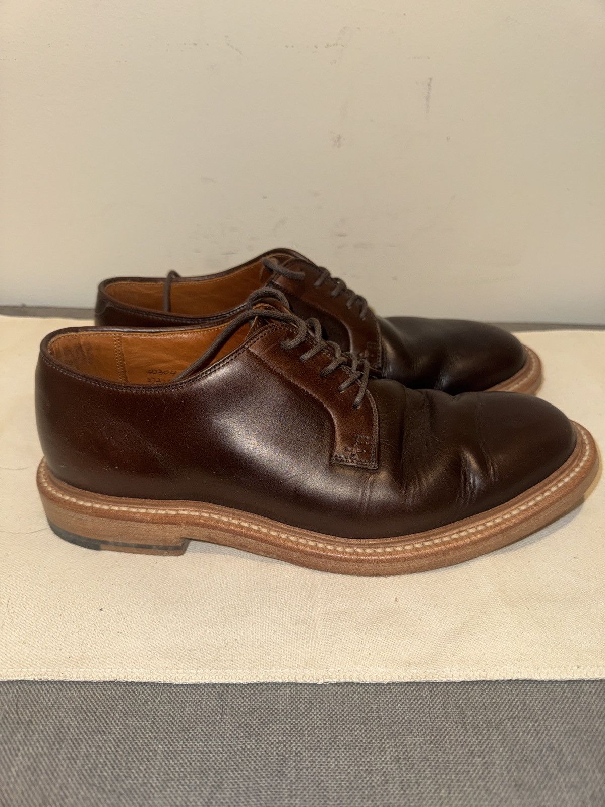 Grant Stone Grant Stone Plain Toe Blucher Horween Crimson CXL 6.5E Size US 6.5 / EU 39-40 - 4 Thumbnail