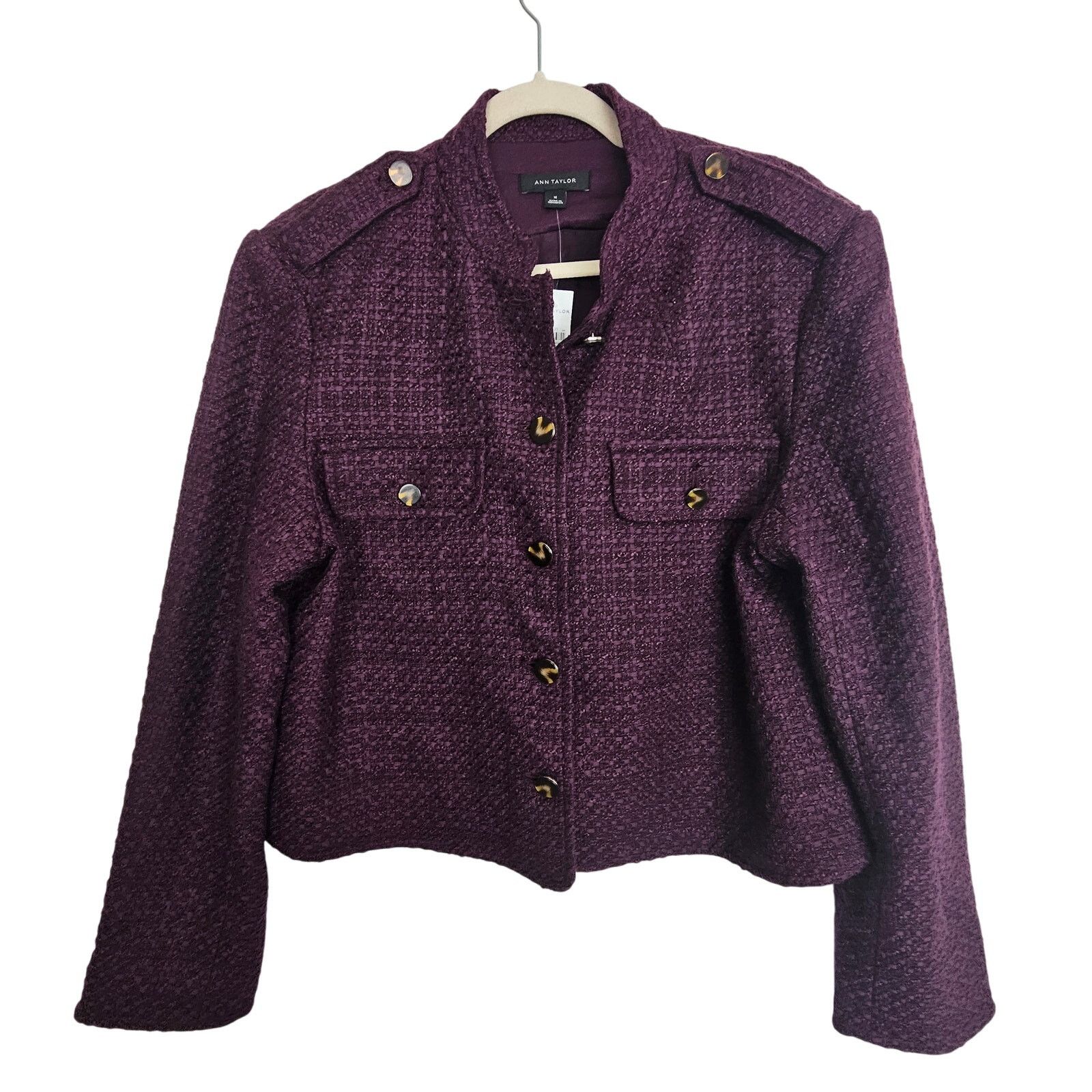 Ann Taylor NEW Ann Taylor Blazer Purple Button Front Jacket Women 16 Size XXL / US 16-18 / IT 52-54 - 1 Thumbnail