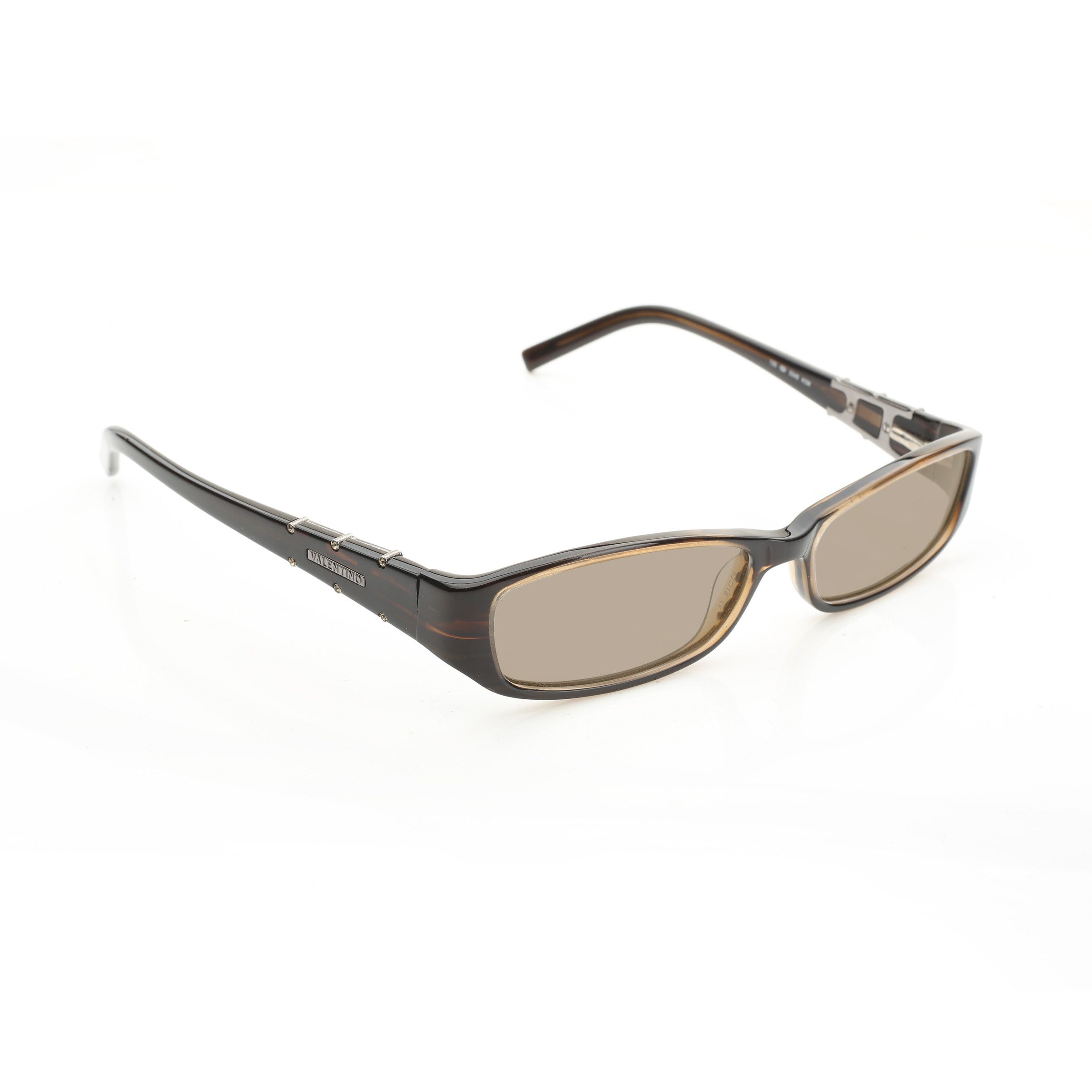 Valentino Valentino '90s Brown Crystals Plastic Sunglasses Size ONE SIZE - 1 Thumbnail