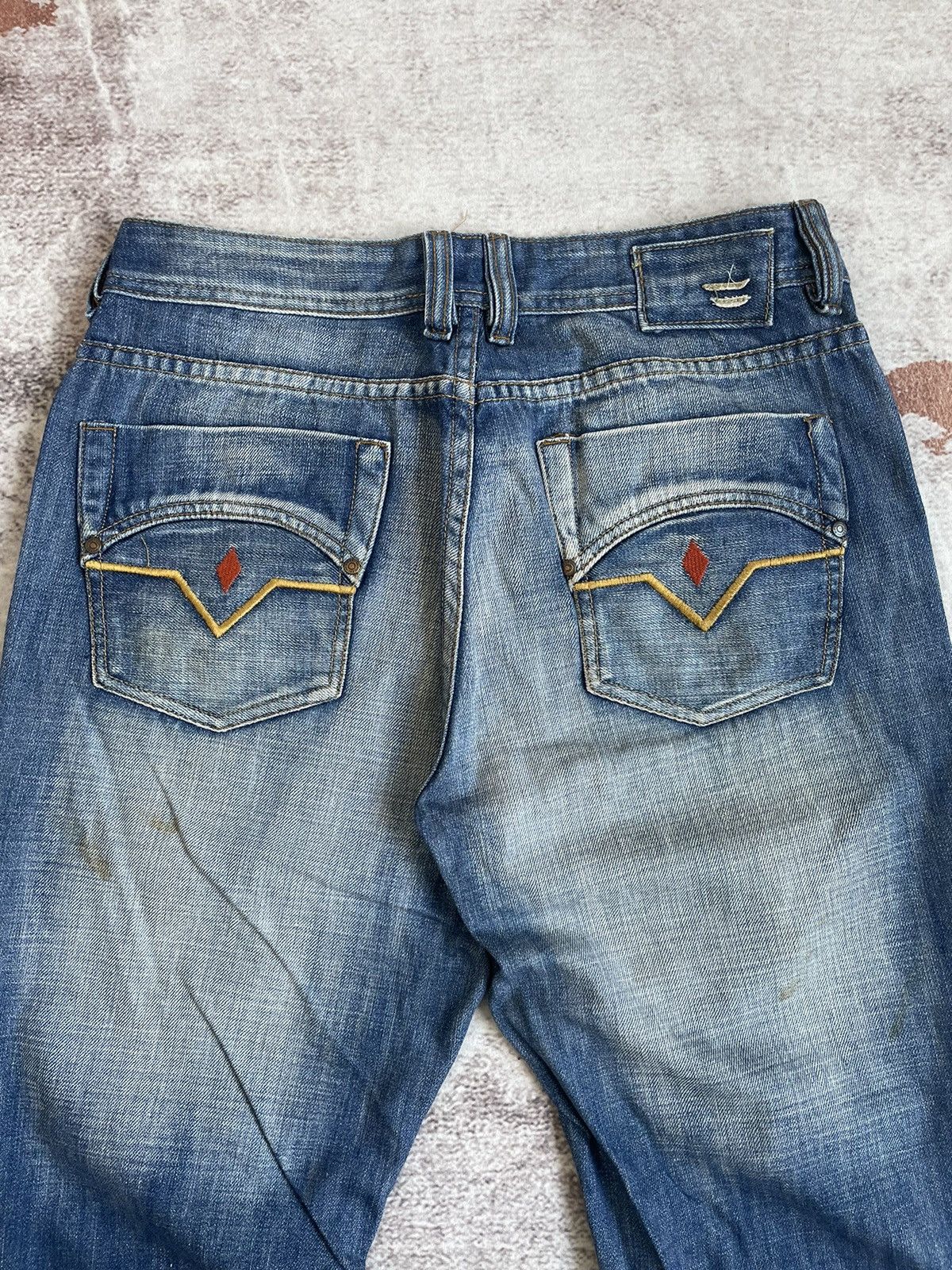 Diesel Black Gold Vintage Y2K Diesel Thrashed Flare Denim Pants Size US 31 - 4 Thumbnail