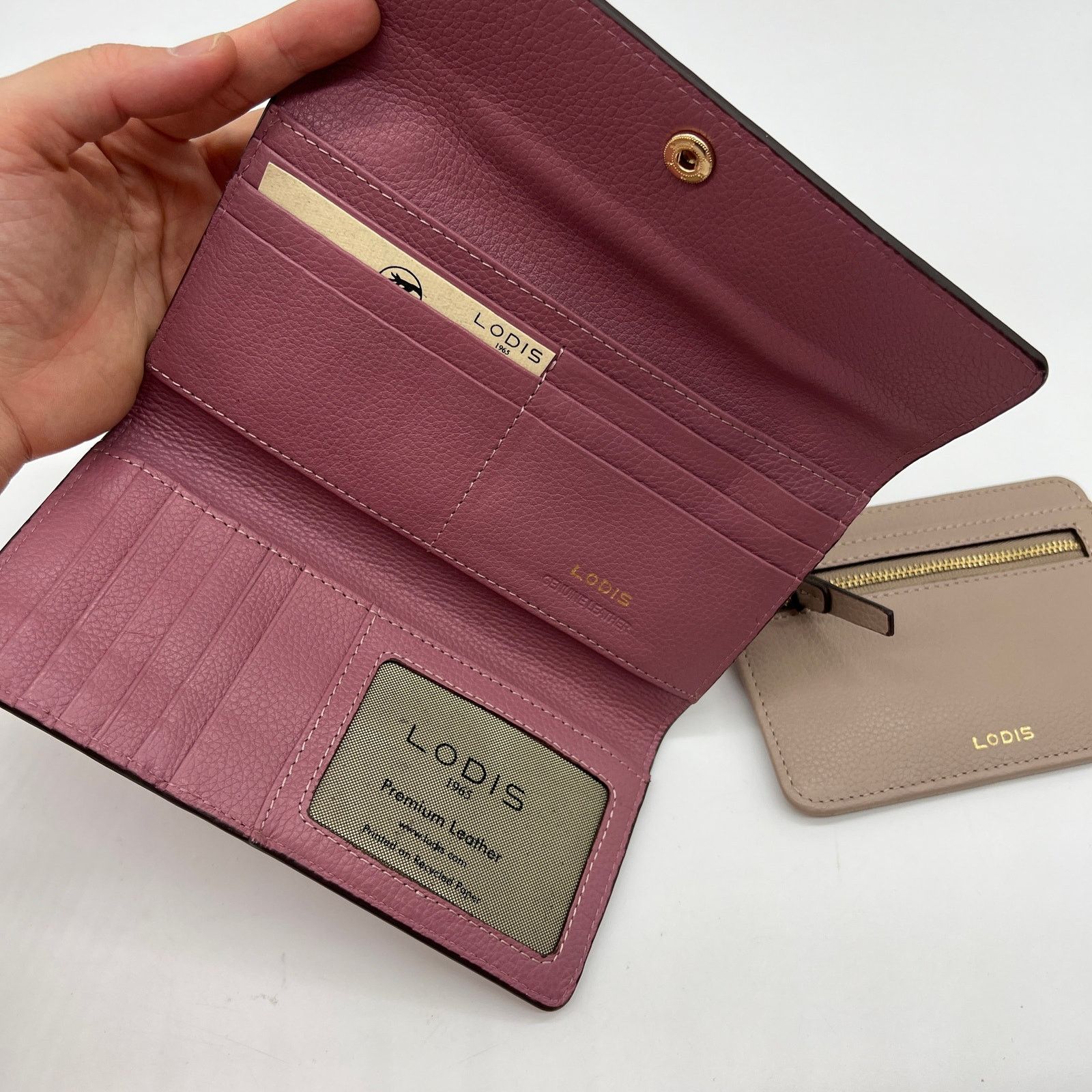 Other LODIS Texas Leather 2-Piece Wallet Set Pink & Brown Size ONE SIZE - 5 Thumbnail