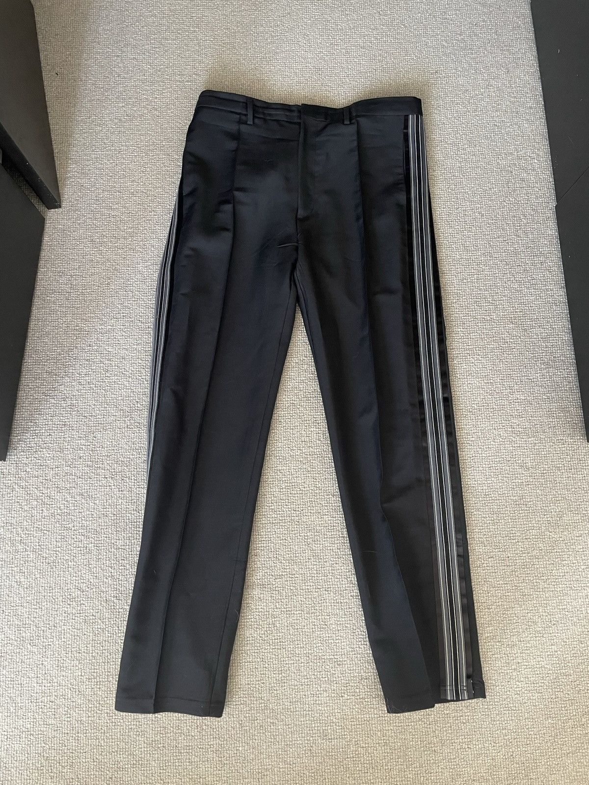 image of Prada Mohair Side Stripe Pant in Black, Men's (Size 34)