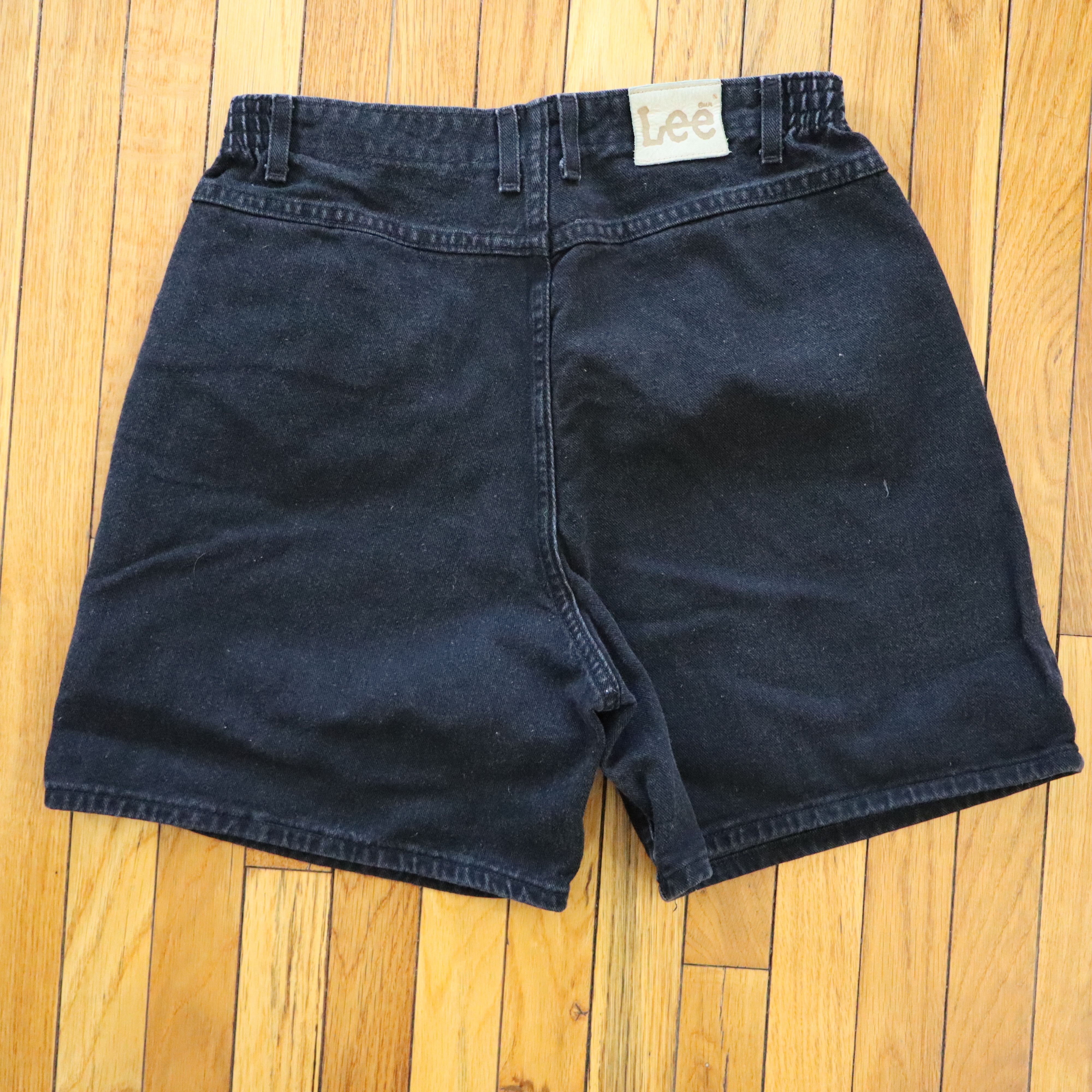 Carhartt × Dickies × Lee Vintage 90s Wide Leg Baggy Black Skater Denim Shorts Jorts Size 32" / US 10 / IT 46 - 2 Thumbnail