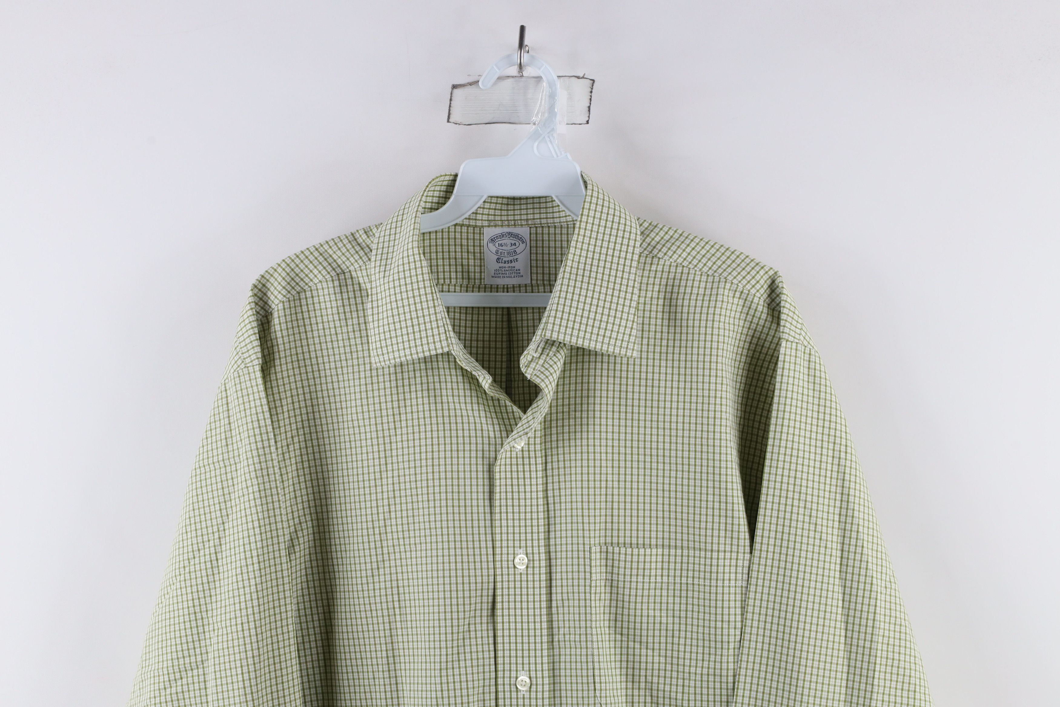 Brooks Brothers × Vintage Vintage 90s Brooks Brothers Iron Supima Cotton Button Shirt Size US M / EU 48-50 / 2 - 2 Thumbnail
