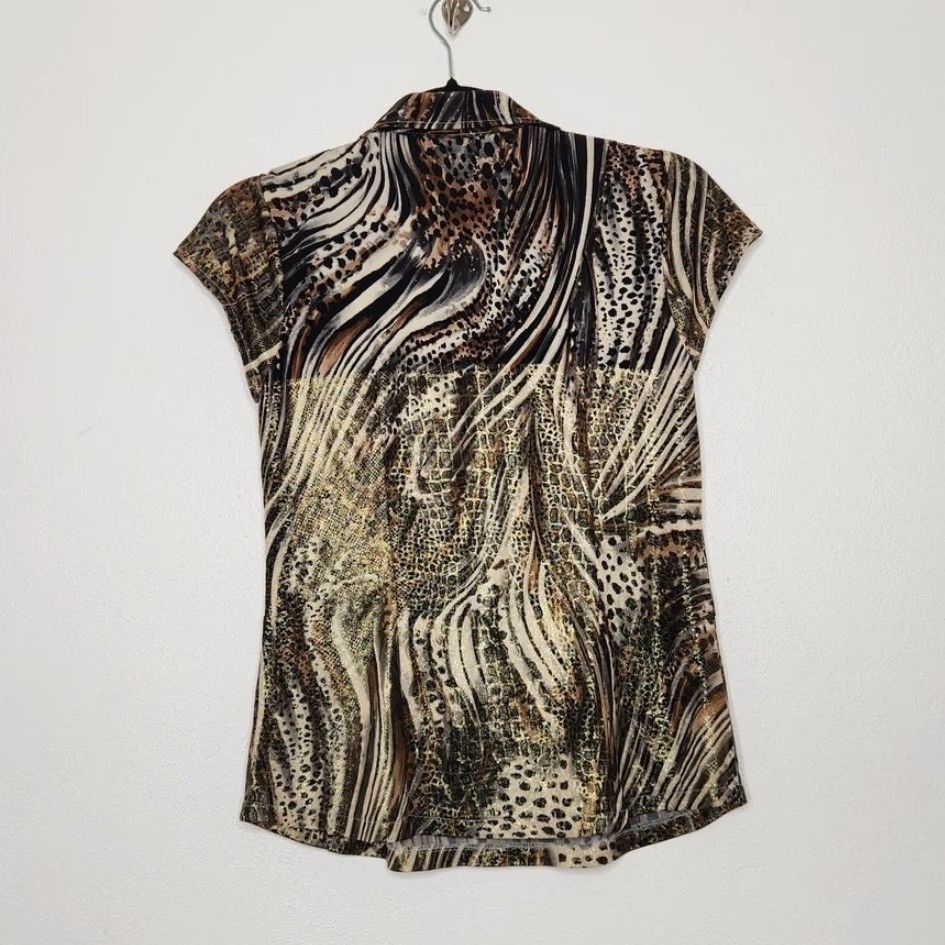 Vintage VINTAGE Animal Print Glitter Sparkle Going Out Summer Shirt Zebra Cheetah Size S / US 4 / IT 40 - 5 Thumbnail