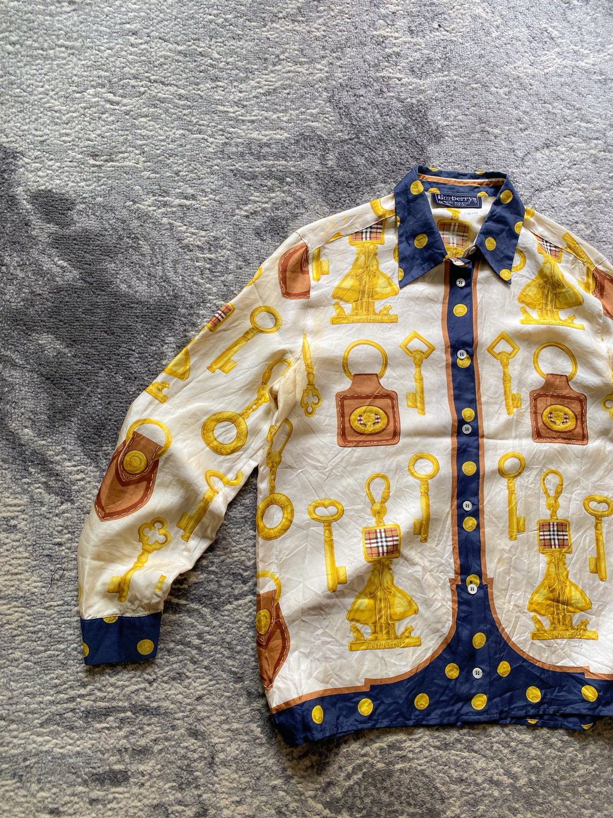Burberry Vtg Burberry Silk Baroque Print Shirt Size US M / EU 48-50 / 2 - 2 Thumbnail