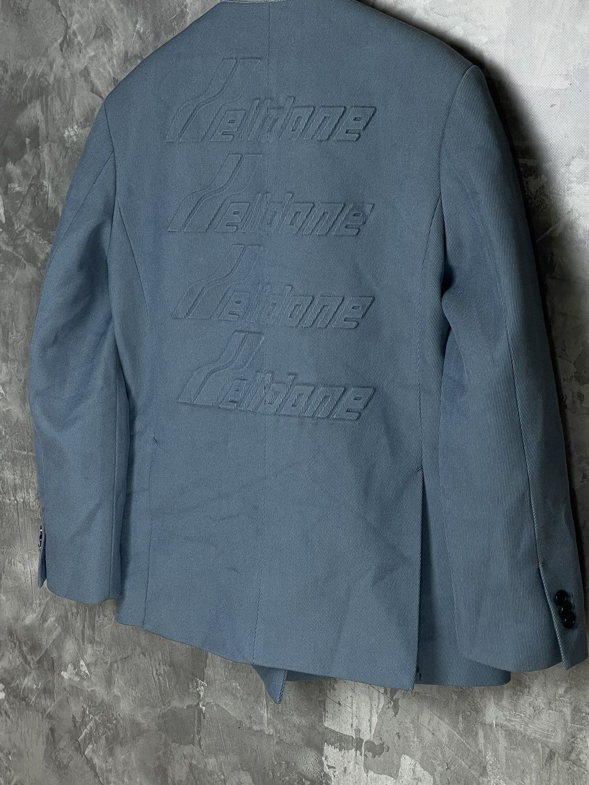 WE11DONE We11done Double Breasted Sky Blue Streetwear Y2K Logo blazer Size 40R - 9 Thumbnail