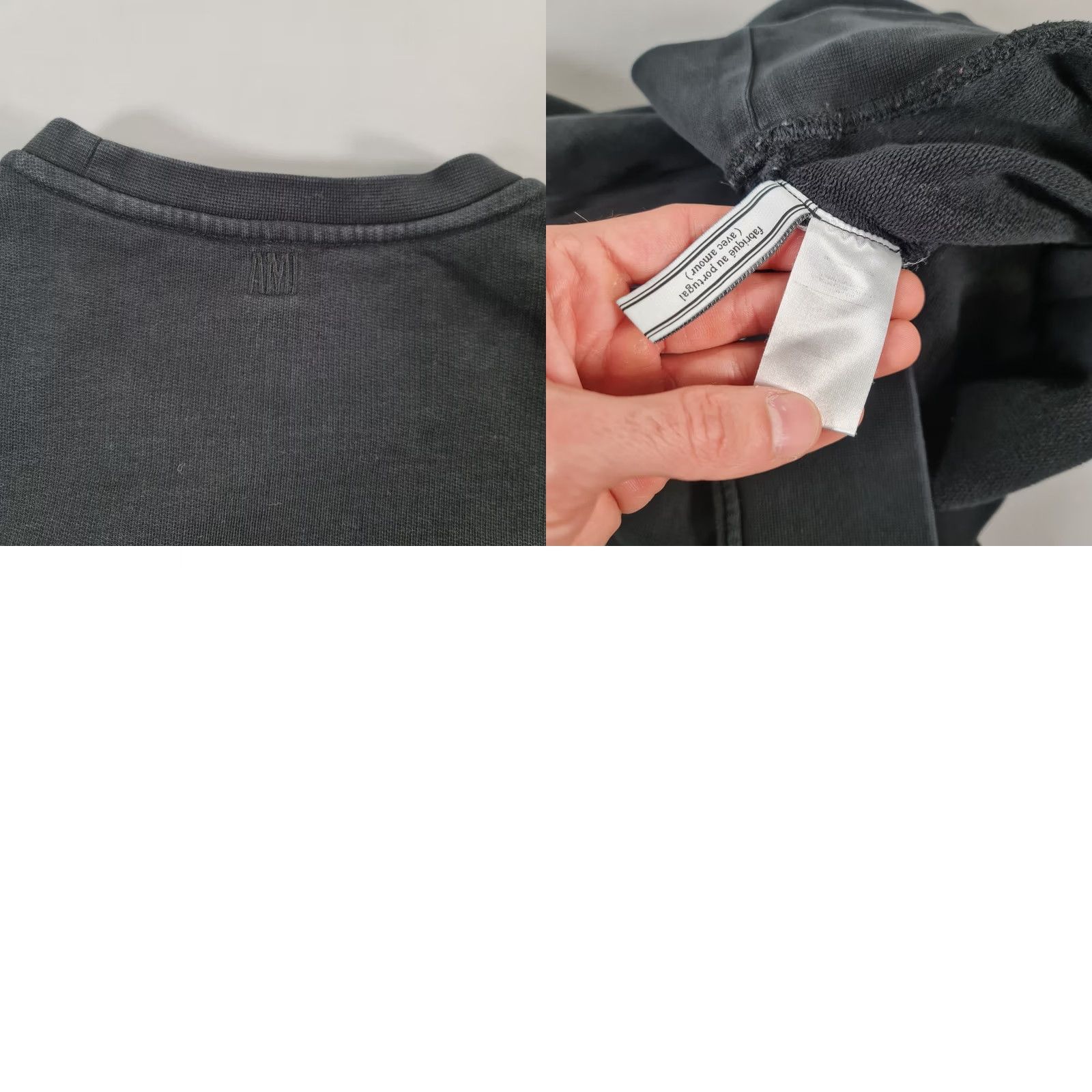 Vintage AMI Alexandre Mattiussi Sweatshirt Womens Large Black Cotton Big Logo Sweater Size L / US 10 / IT 46 - 8 Thumbnail