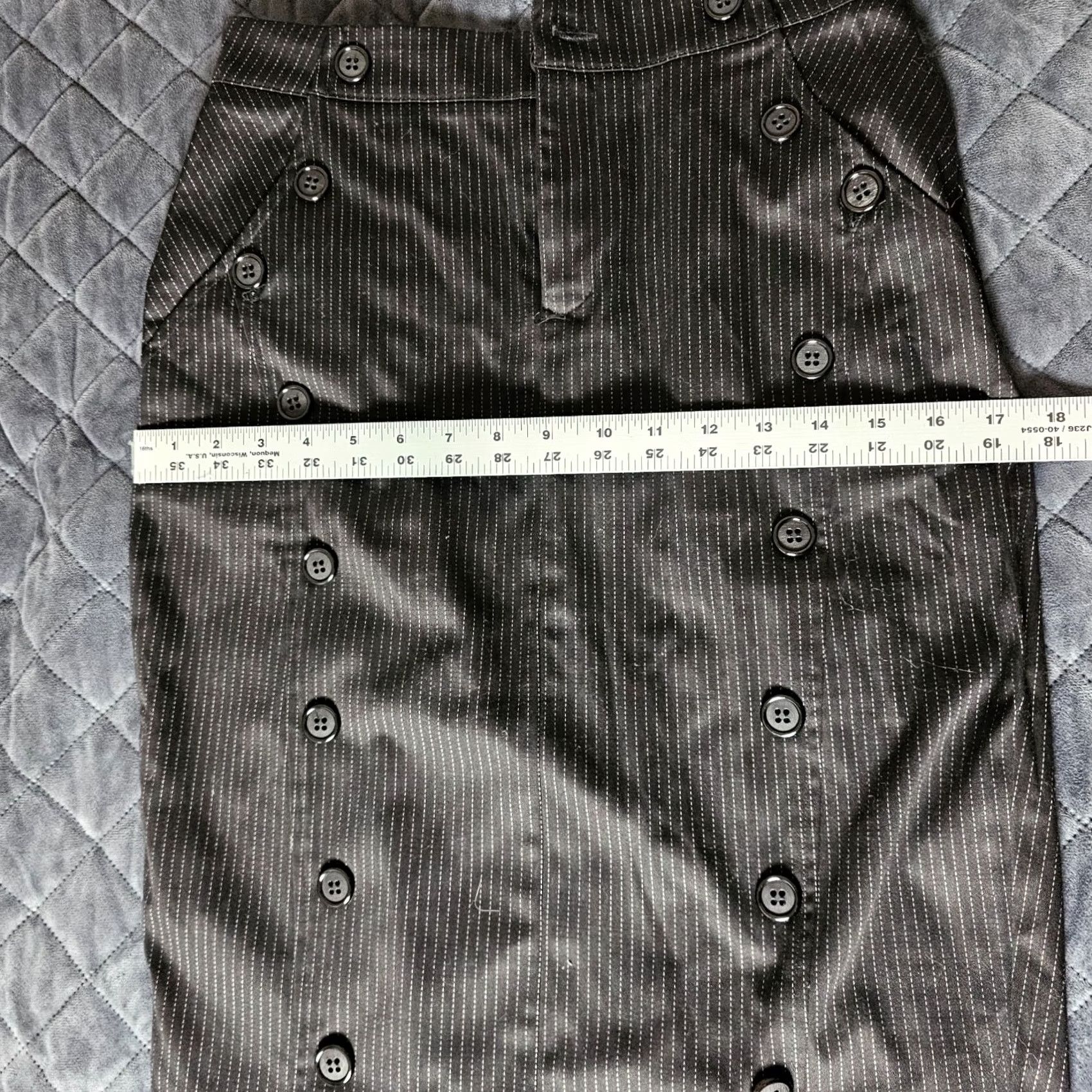 Vintage JLO Jennifer Lopez Pencil Skirt Womens Size 28 Black Striped Stitching Skirt Knee Length Womens Size 28" / US 6 / IT 42 - 5 Thumbnail