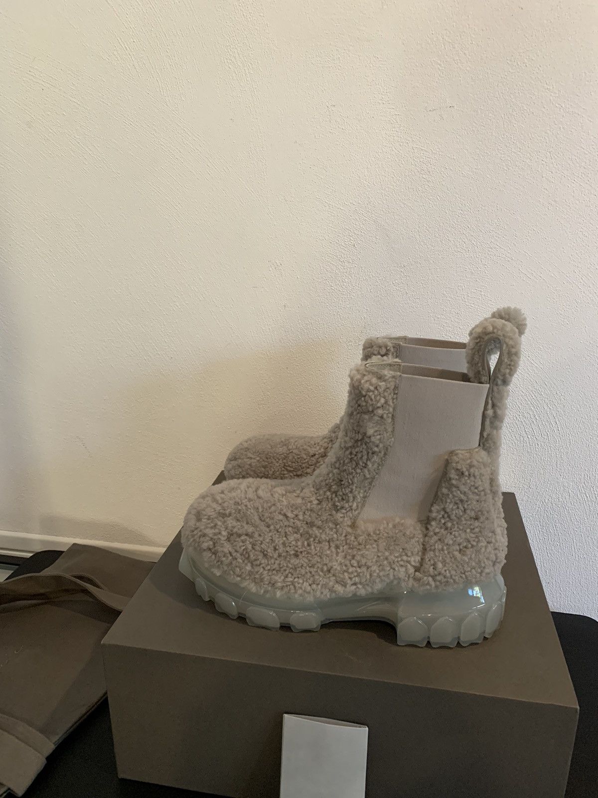 Rick Owens Gray Beatle Bozo Tractor Boots Size US 9 / IT 39 - 3 Thumbnail