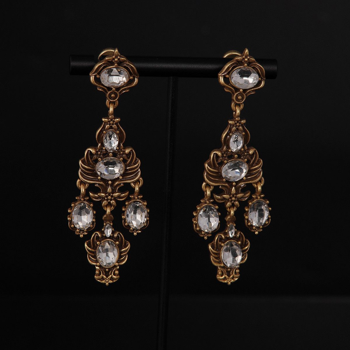 Other vintage white crystal pendant earrings Size ONE SIZE - 1 Thumbnail