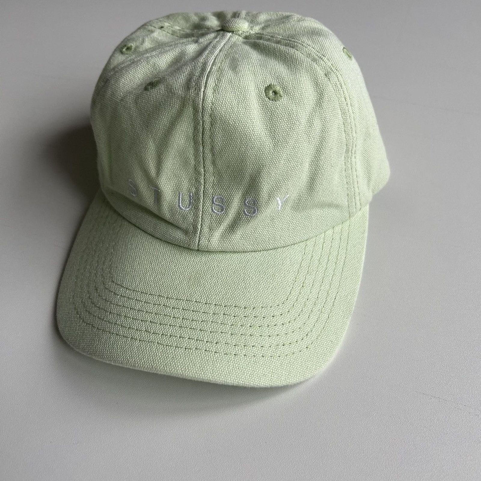 Stussy Stussy Strap Back Hat Cap OSFA Lime Green Y2K Spell Out Rare Size ONE SIZE - 3 Thumbnail