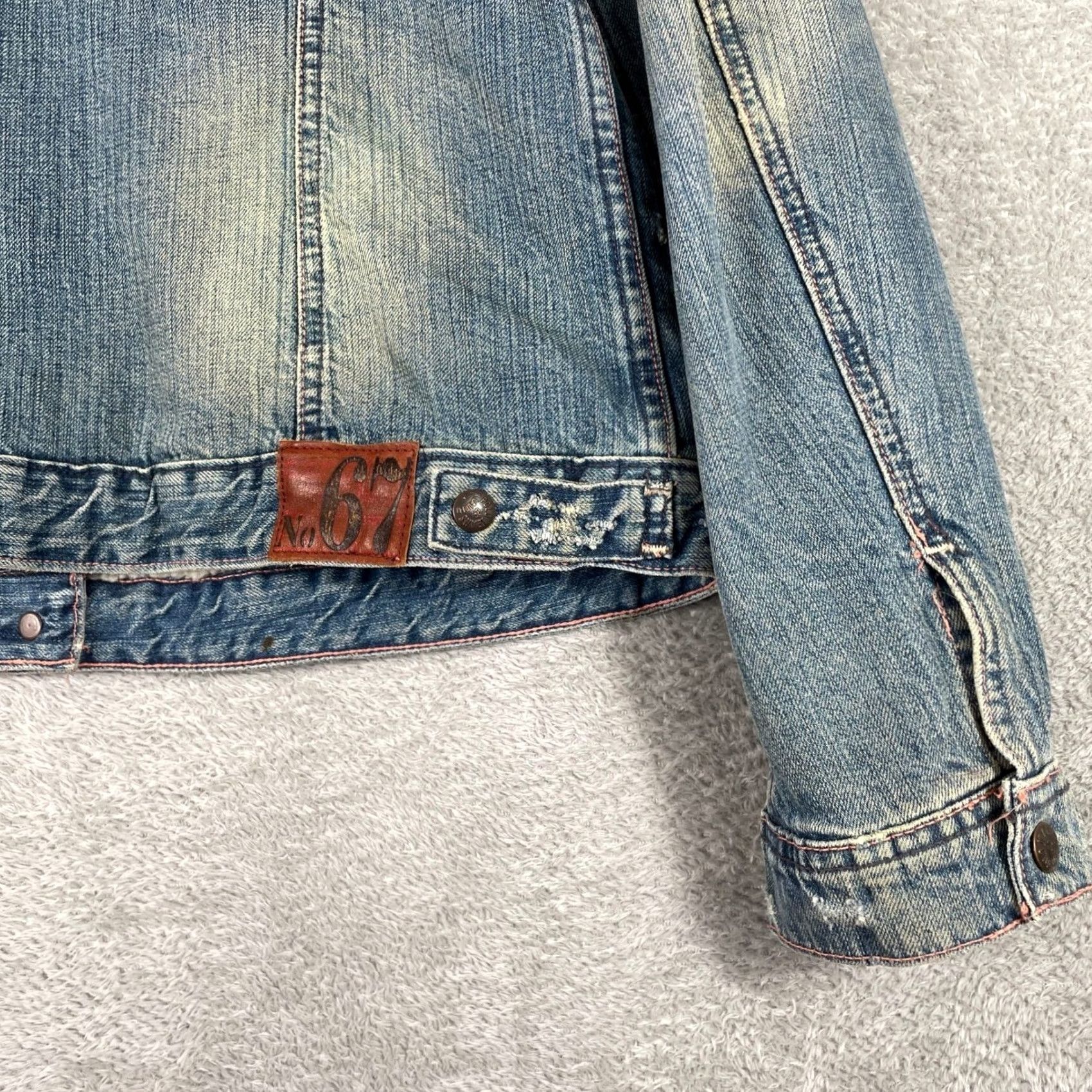 Vintage Y2K Polo Jeans Ralph Lauren Denim Jacket XL Sherpa Lined Distressed 2000s - Size XL Size 40" / US 18 - 4 Thumbnail