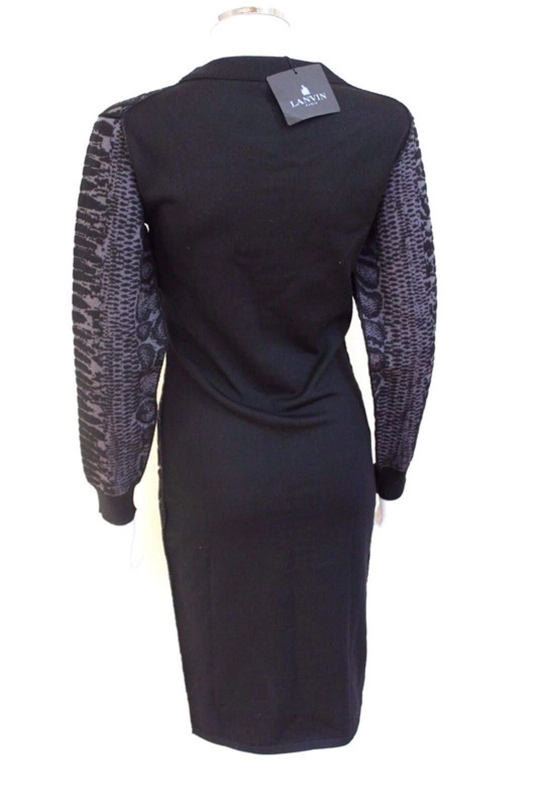 Lanvin New Lanvin Snake Black Print Stretch Knit Dress S uk 8-10 Size S / US 4 / IT 40 - 5 Thumbnail