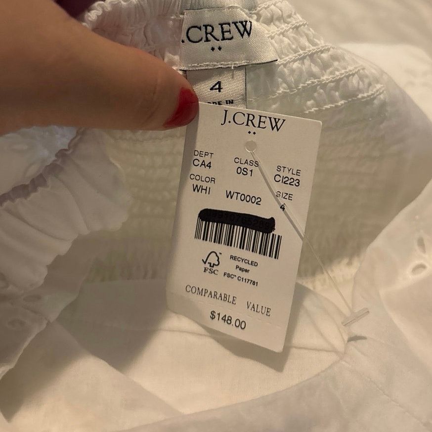 J.Crew NWT J.Crew Eyelet Midi Dress In White Size 4 Size S / US 4 / IT 40 - 9 Thumbnail