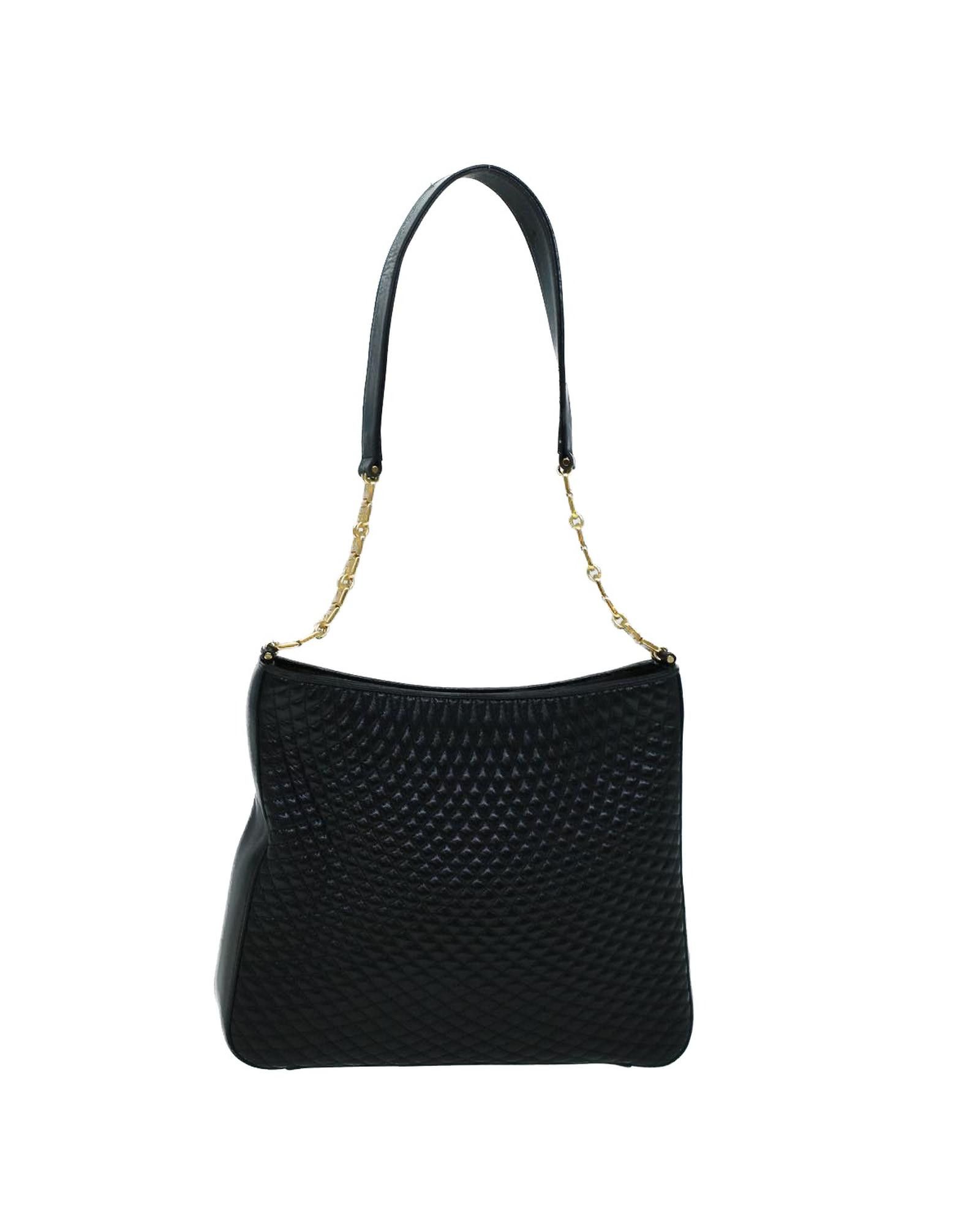 image of Bally Sophisticated Leather Shoulder Bag in Black, Women's