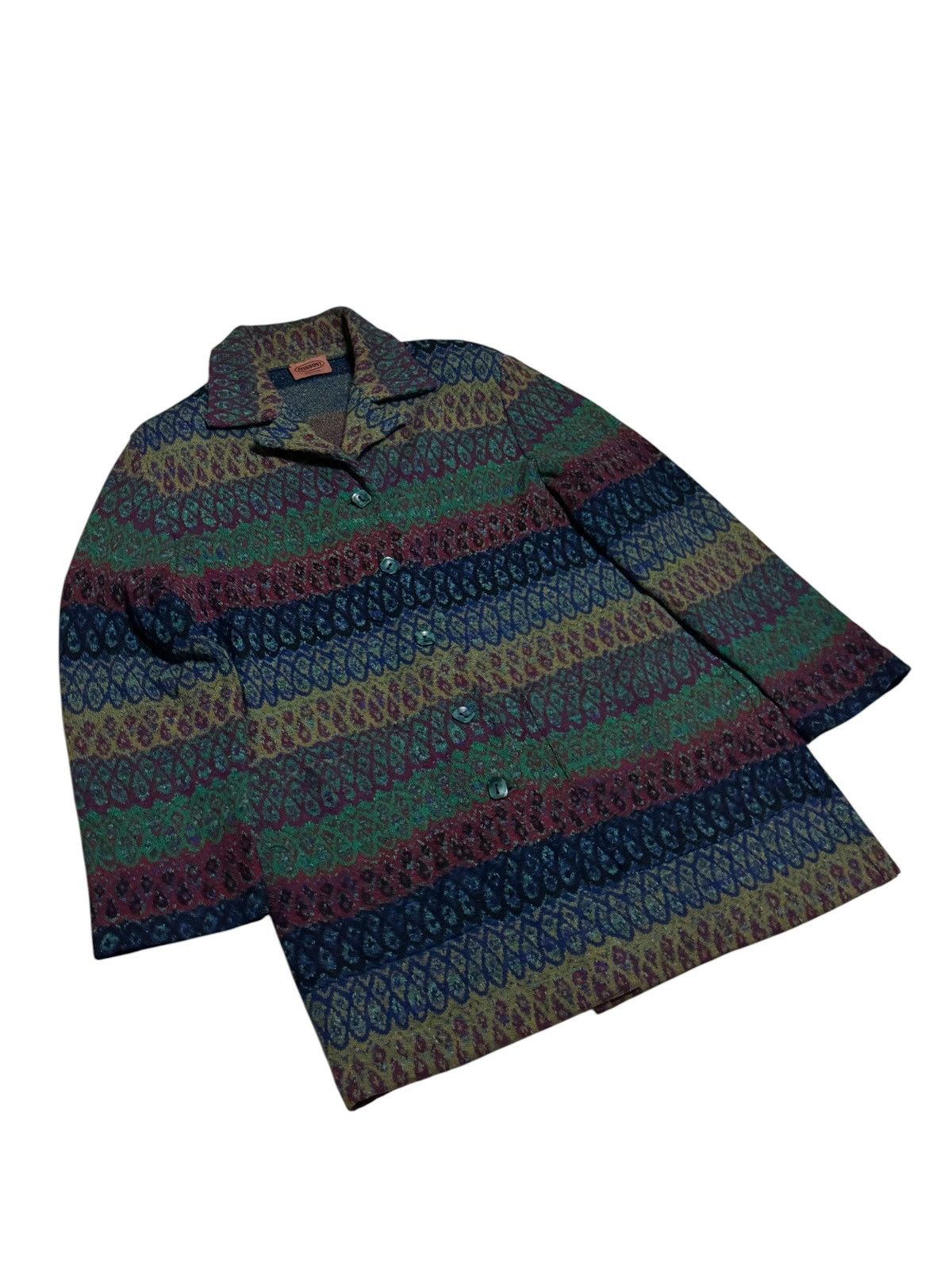 Missoni Vintage Missoni Knit Button Up Jacket 90s Zigzag Coat Size M / US 6-8 / IT 42-44 - 2 Thumbnail