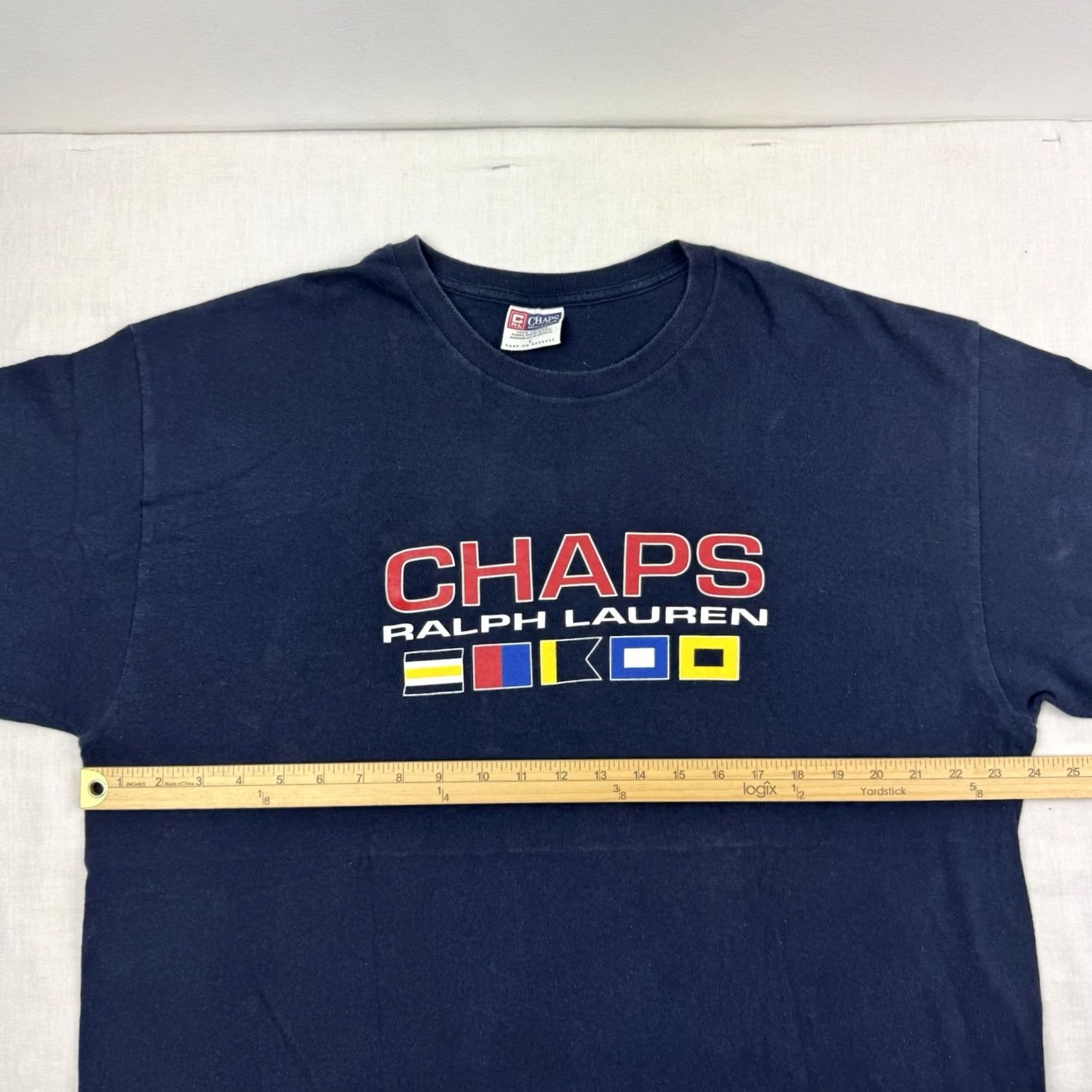 Chaps VINTAGE Chaps Ralph Lauren T Shirt Adult Large Blue 90s USA Flag Shirt Mens Size US L / EU 52-54 / 3 - 6 Thumbnail