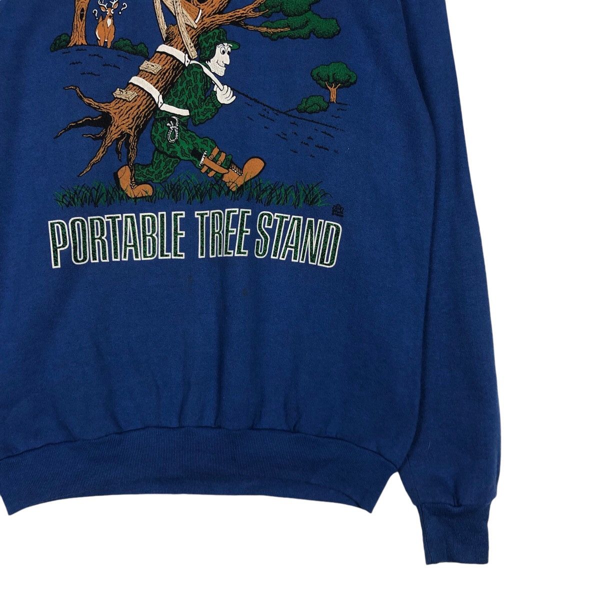 Japanese Brand × Jerzees × Vintage Vintage Portable Three Stand Sweatshirt Rare 90s Blue Size US S / EU 44-46 / 1 - 4 Thumbnail