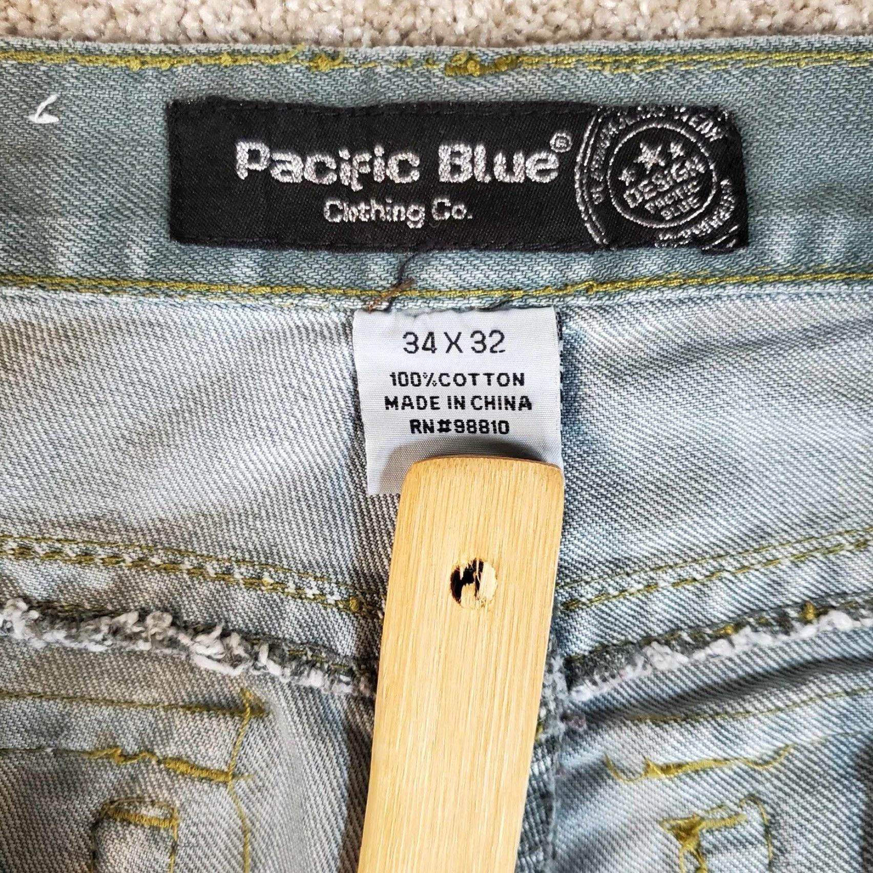 CO VINTAGE Pacific Blue Clothing Co Pants Jeans Denim Men 34 Regular 32in Blue Size 34 Adult Mens Size US 34 / EU 50 - 5 Thumbnail