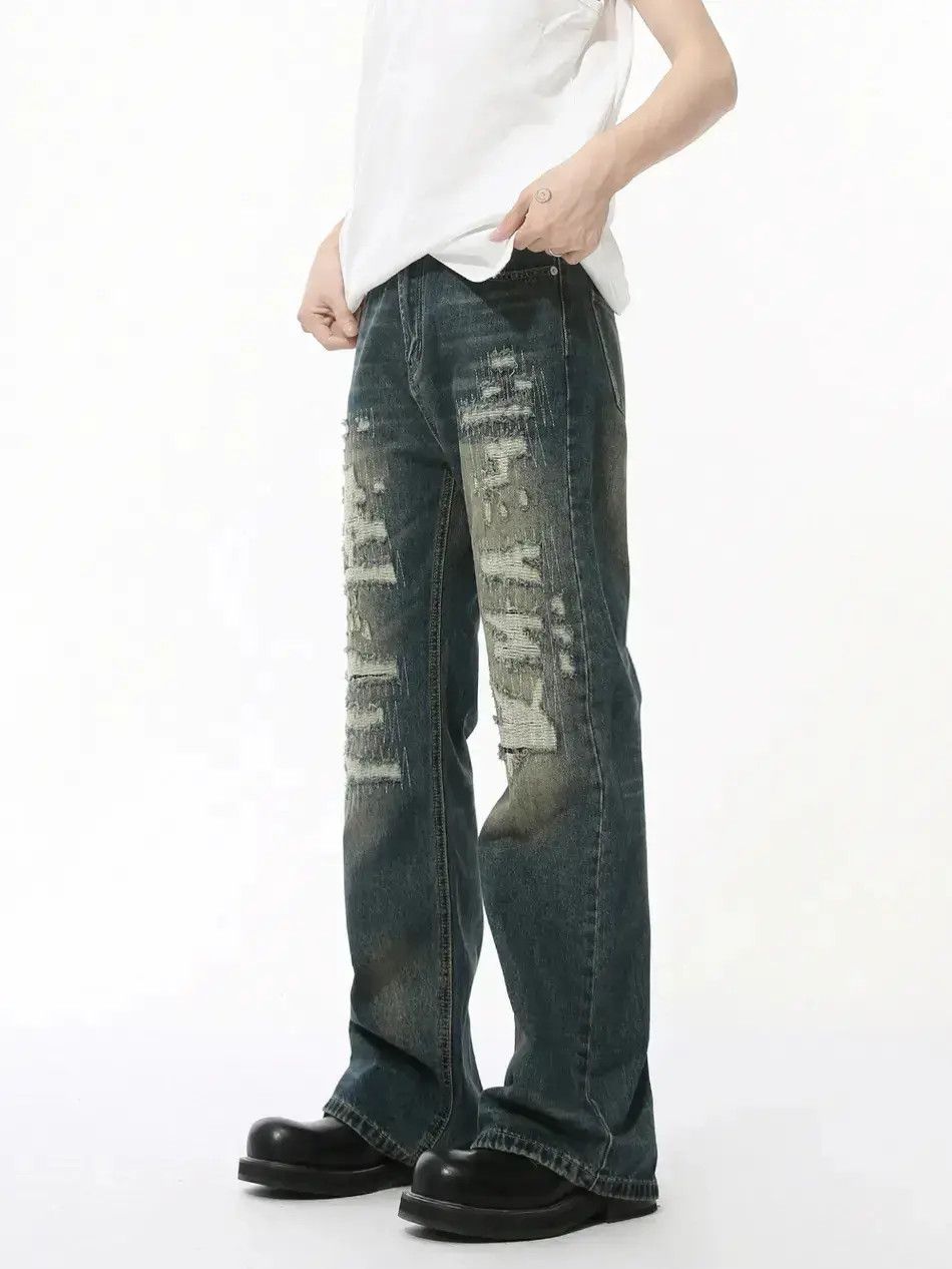 Japanese Brand Retro loose high street micro flared jeans Size US 32 / EU 48 - 2 Thumbnail