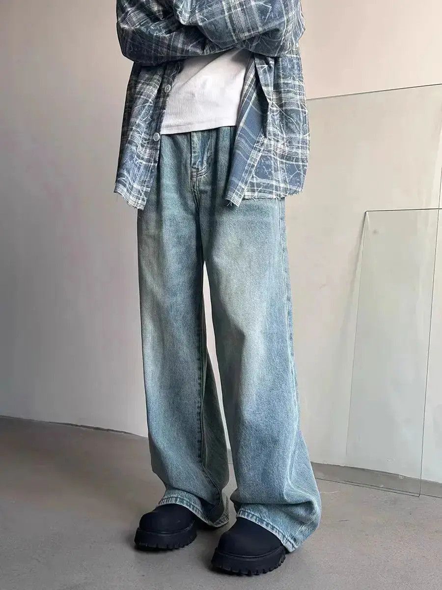 Japanese Brand Vintage washed blue baggy casual straight leg jeans Size US 32 / EU 48 - 4 Thumbnail